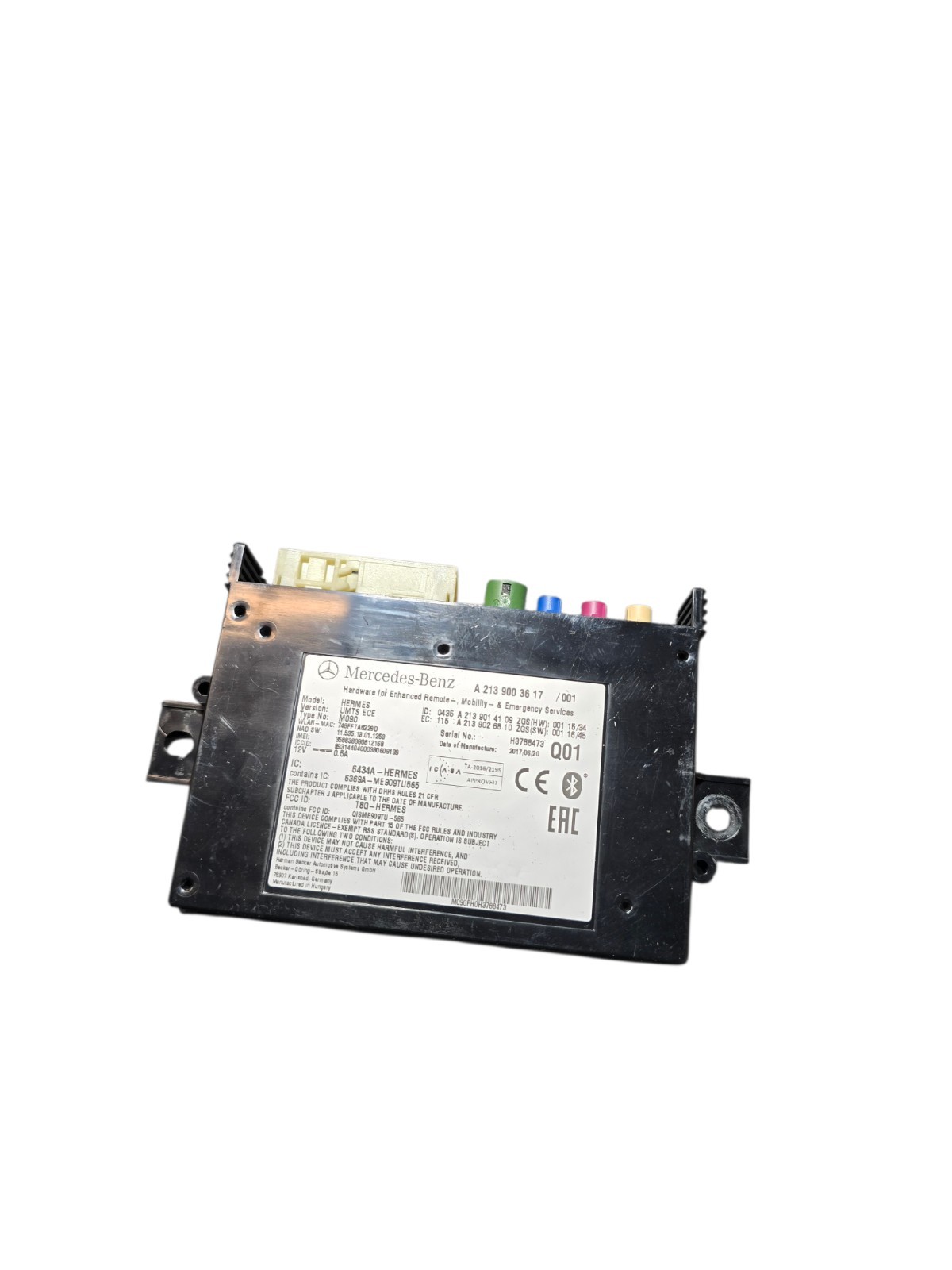 (AS) MERCEDES BENZ W205 C CLASS BLUETOOTH / TELEMATIC CONTROL MODULE A2139003617