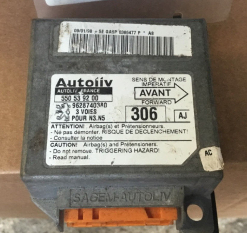 PEUGEOT 306 1996-1999 MK2 SRS ECU MODULE 550539200 AJ