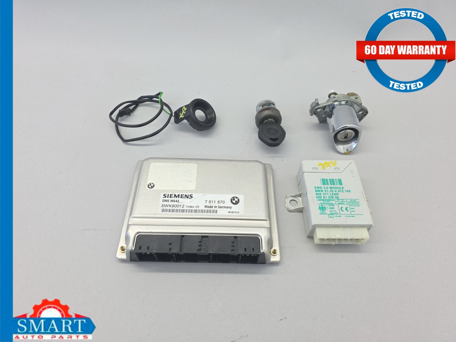 BMW Z3 Roadster 2.5L Ignition Key ECU EWS Trunk Lock Set M/T 01-02 OEM