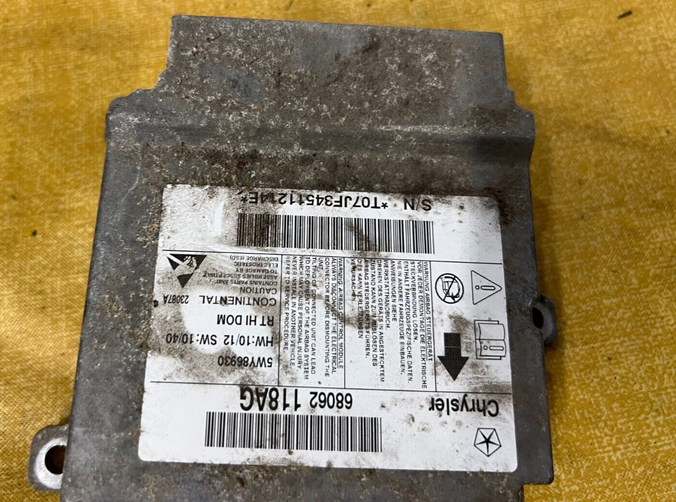 11 2012 DODGE CARAVAN CHRYSLER TOWN & COUNTY SRS Module 68062118AG FREE SHIP B19