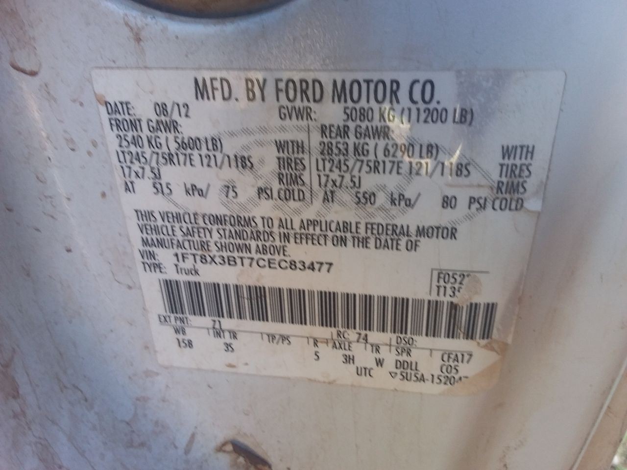 Chassis ECM Towing Control Dash Mounted Fits 11-14 FORD F250SD PICKUP 31901426
