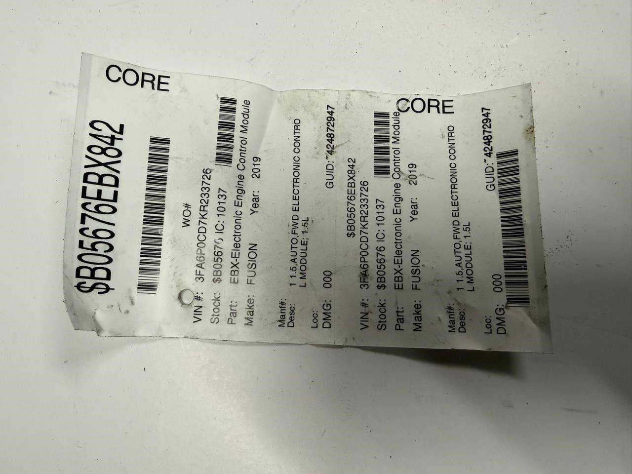 17-19 FUSION Engine Control Module Computer-KS7A-12A650-BCA; GS7A-12B684-BEA