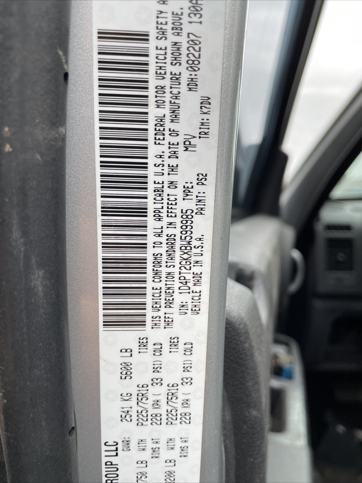 2011 Dodge Nitro 3.7L ENGINE COMPUTER BRAIN BOX MODULE ECM ECU P68079305AC