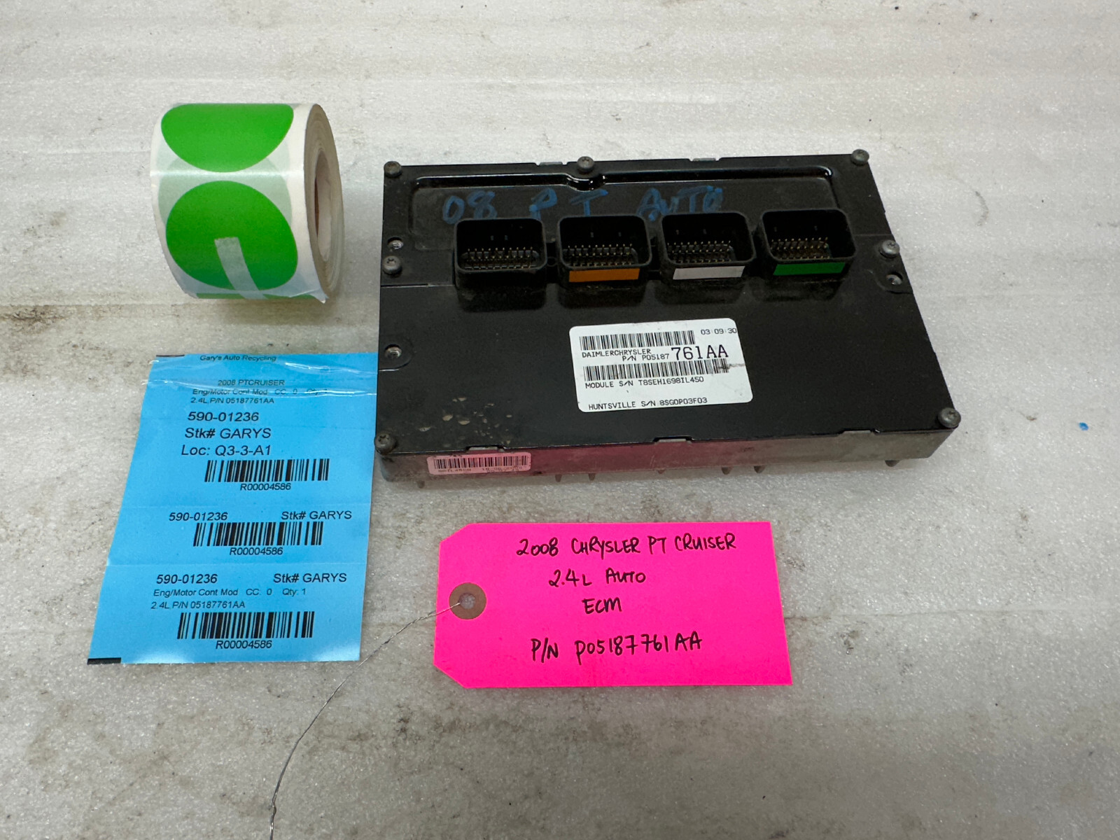 08 CHRYSLER PT CRUISER 2.4 ENGINE COMPUTER ECM ECU PCM P05187761AA 07-10