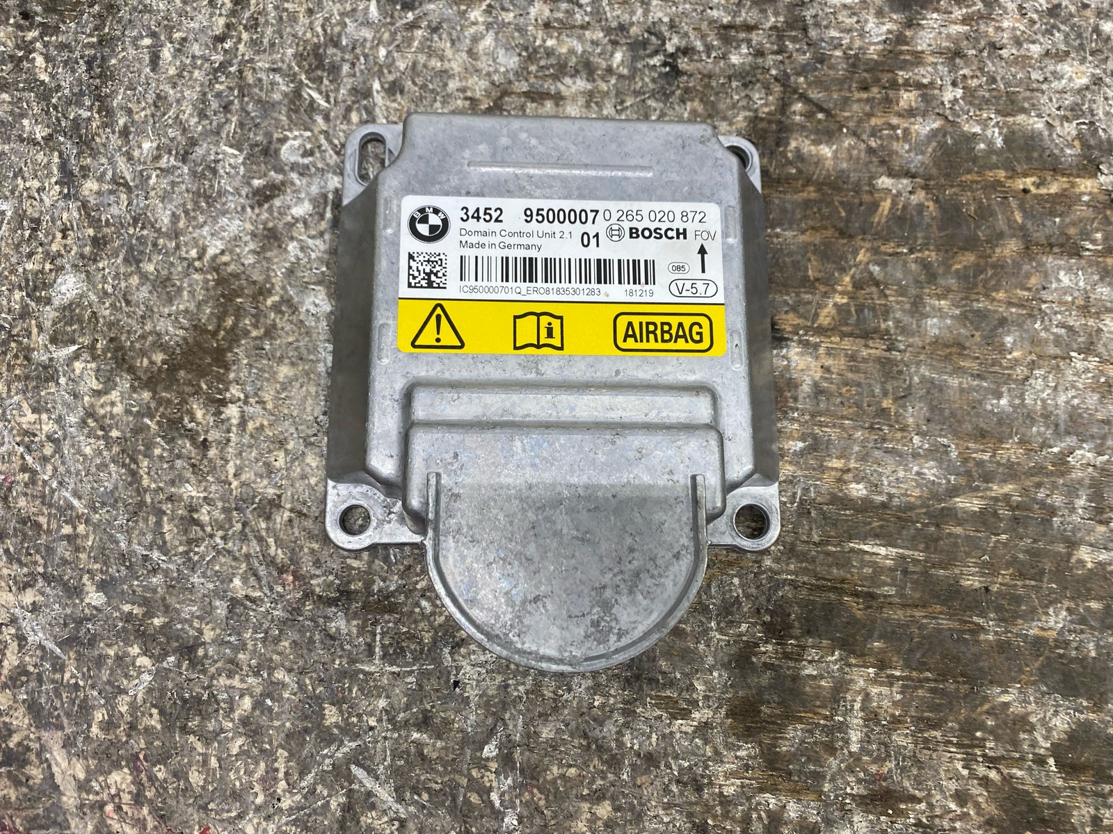 2015-2019 BMW X6M F86 OEM AIR SRS BAG COMPUTER CONTROL MODULE UNIT 34529500007