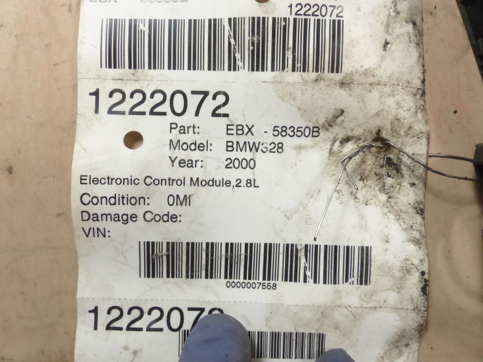 99-00 BMW 328i ECU ECM COMPUTER NUMBER 7505515