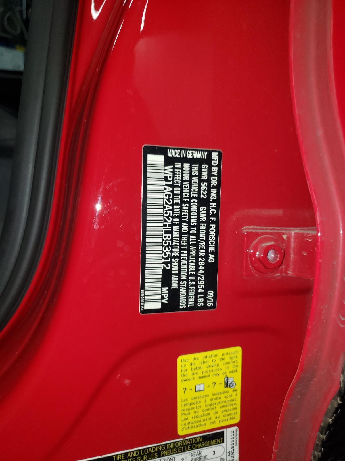 17 18 PORSCHE MACAN Headlight Range Control Module ID# 7PP907357K
