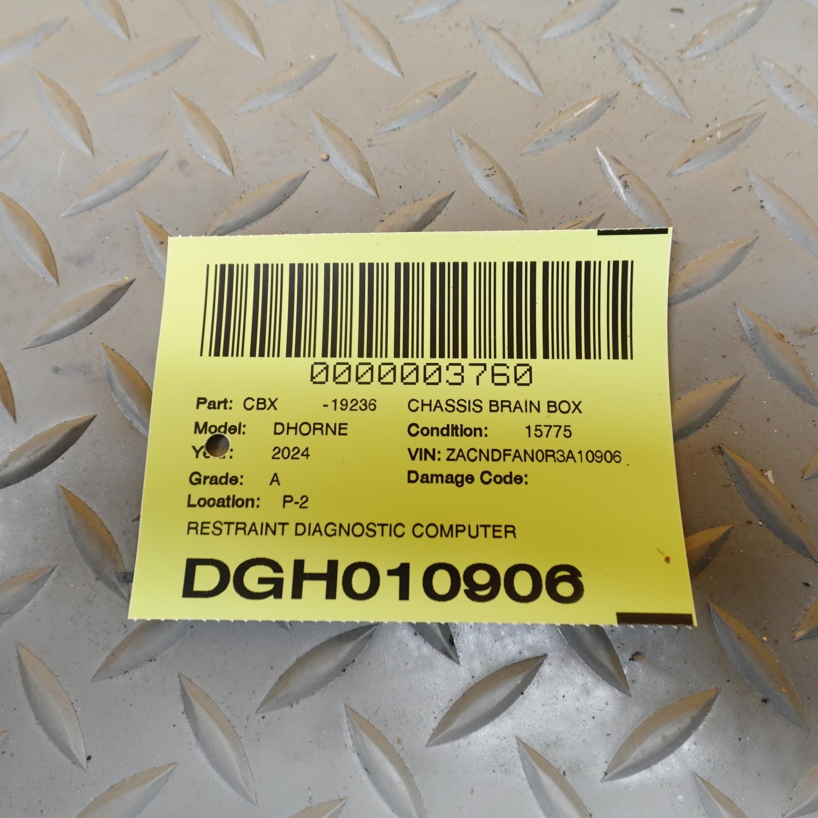 2023-2025 DODGE HORNET RESTRAINT DIAGNOSTIC COMPUTER MODULE SRS UNIT 50564741