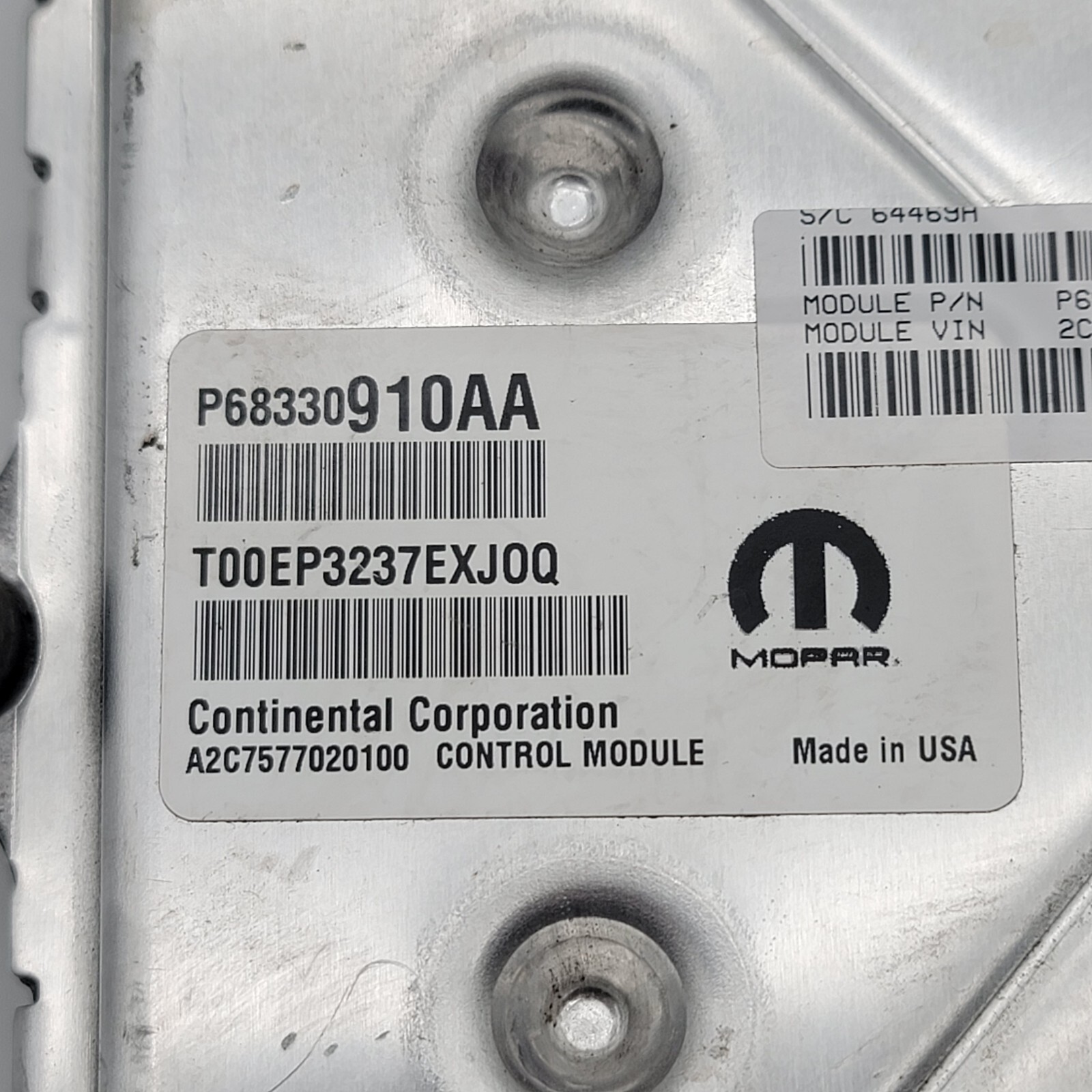 2018 2019 Chrysler Pacifica 3.6L Engine Computer Control Module ECM 68330910AA