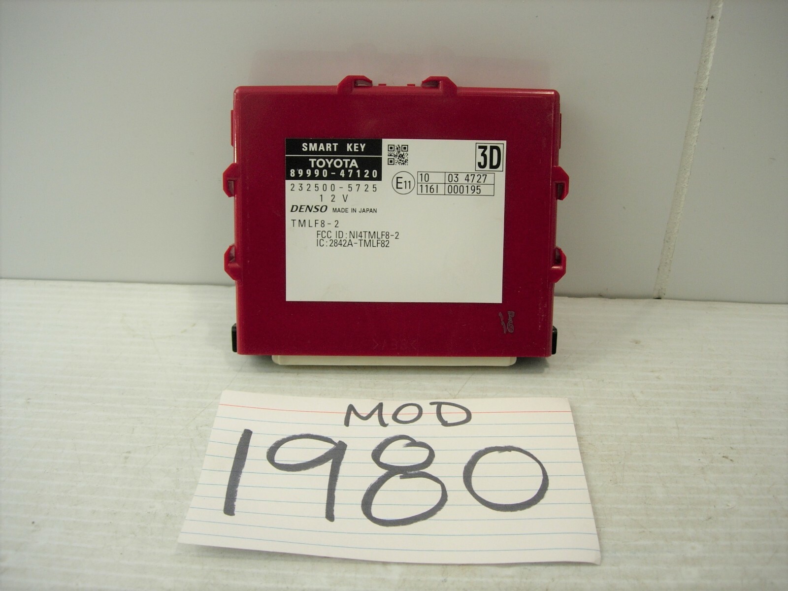 12 13 14 15 Toyota Prius V Plug-in Smart Key Control Module Computer #1980-MOD