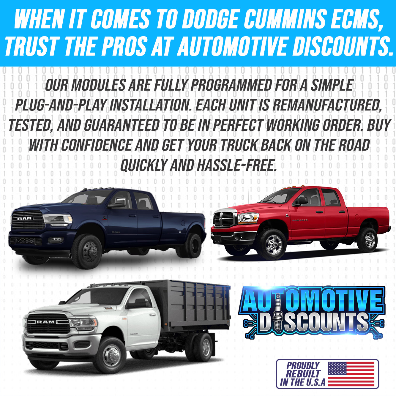 2003 DODGE RAM 5.9L CUMMINS ENGINE COMPUTER PART # 3963994 PLUG & PLAY