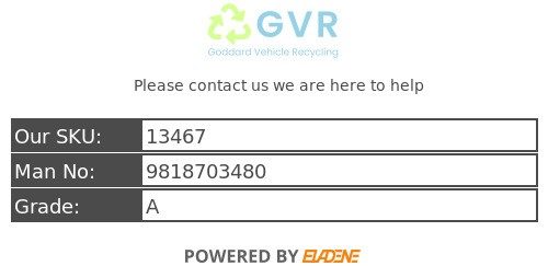 VAUXHALL VIVARO 2900 SPORTIVE S/S MK3 (K0) 2019-2023 Engine ECU Kit 9818703480