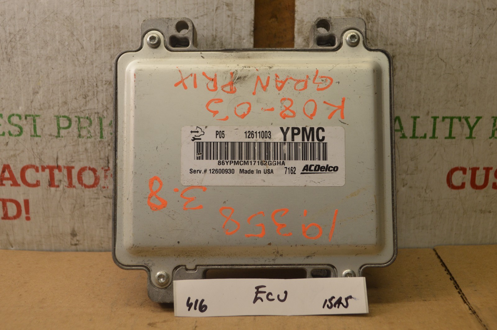 2006-2008 Pontiac Grand Prix ECU 12600930 Engine Control Unit Module 416-15a5