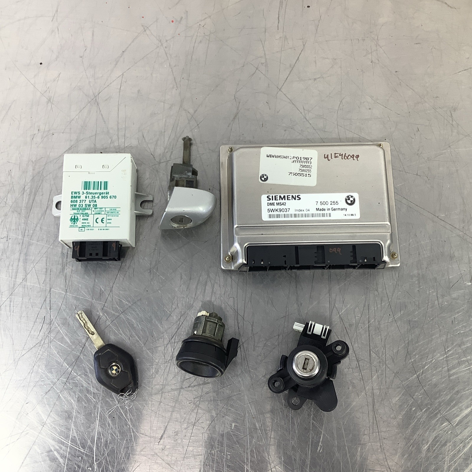 BMW E46 Engine Computer DME EWS Key Set M52TU MS42 Manual 99-00 323 328 OEM #099