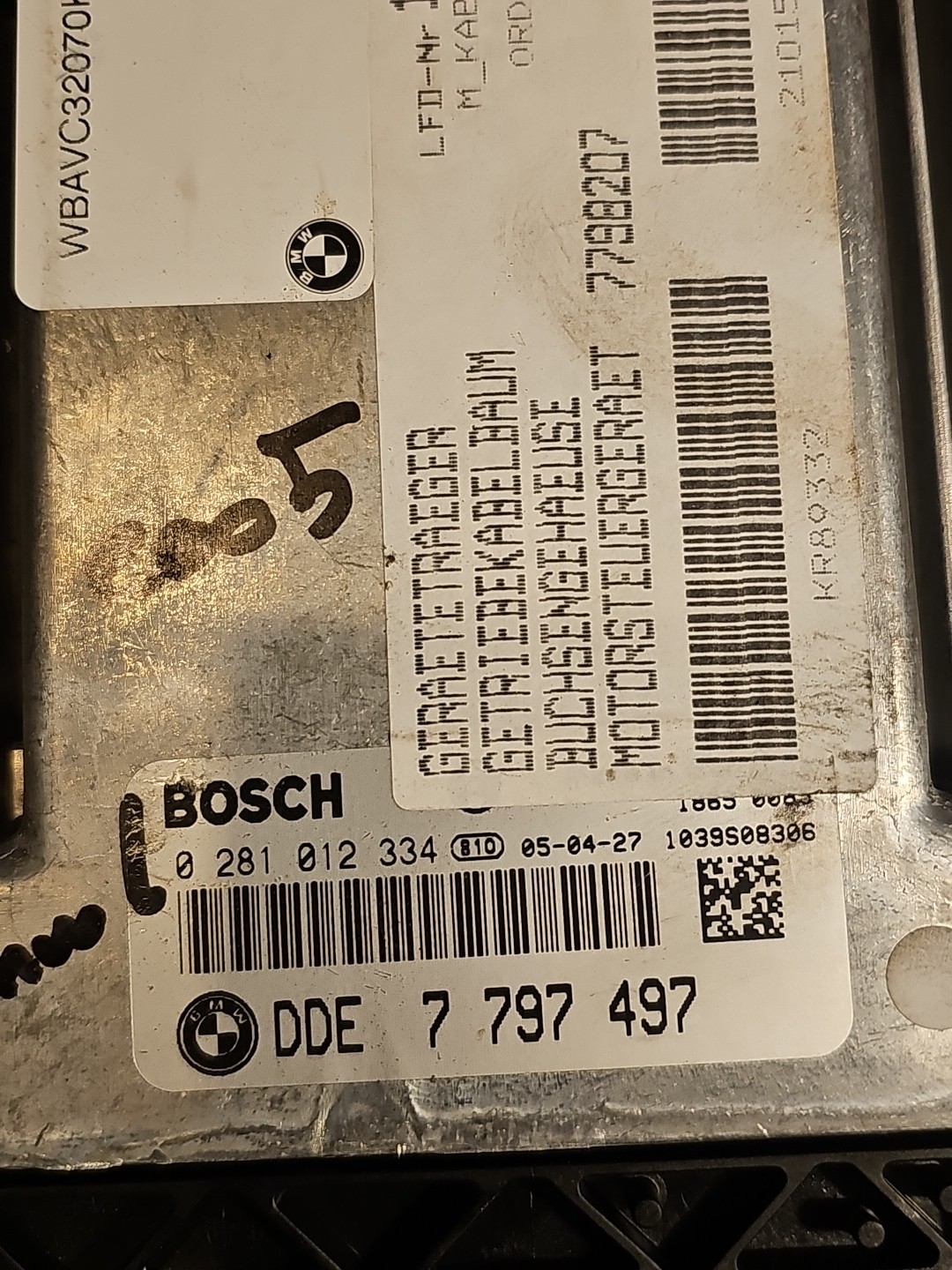 BMW 3 SERIES E90 2.0 DIESEL ECU 7797497-0281012334 IN WORKING ORDER