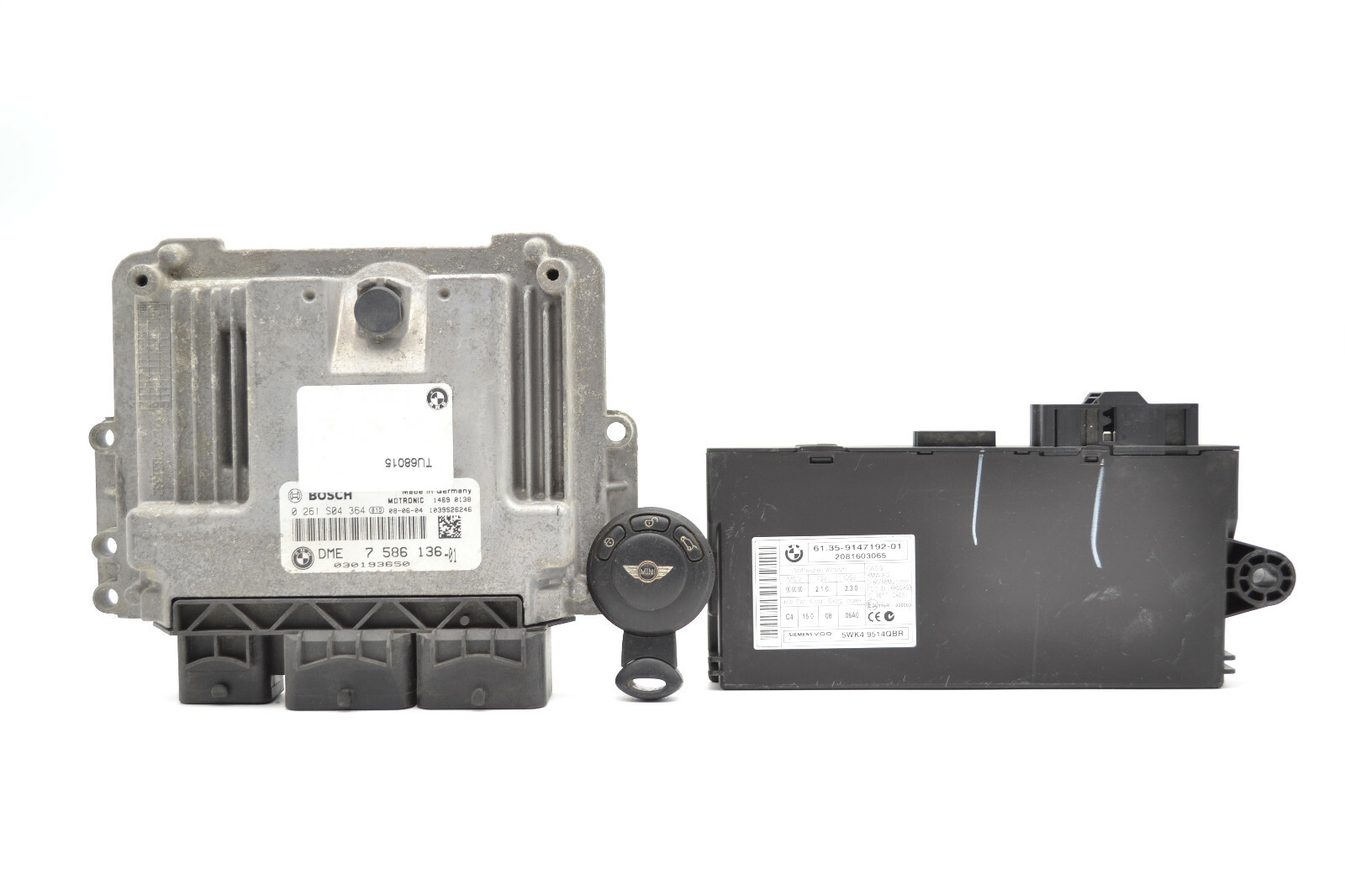 2007-2010 MINI COOPER M/T N12 R55 R56 R57 DME ECM ECU CAS KEY 7586136