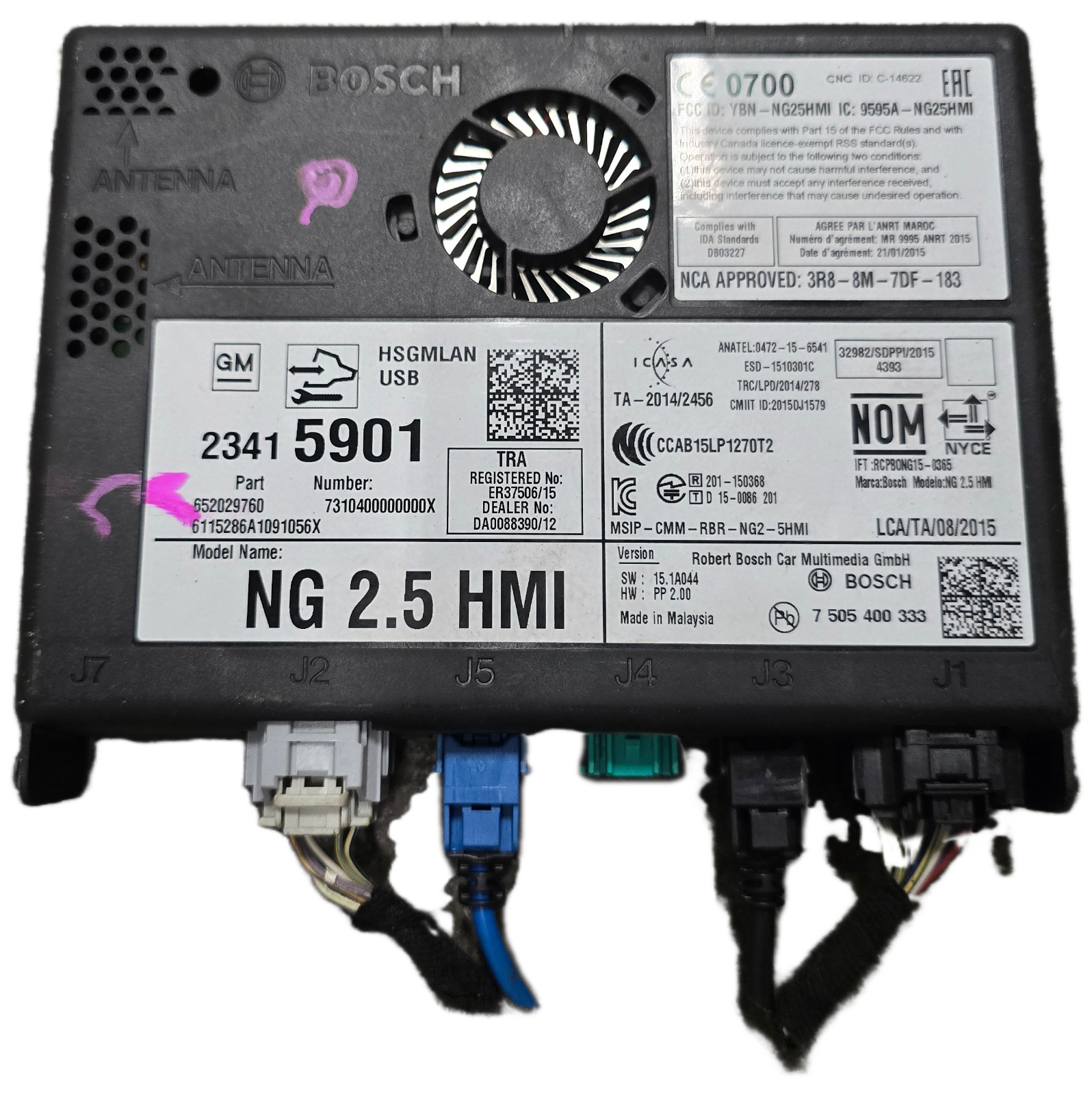 Chevrolet GM BUICK 1500 2016 16 Human Machine Interface Module HMI 23415901