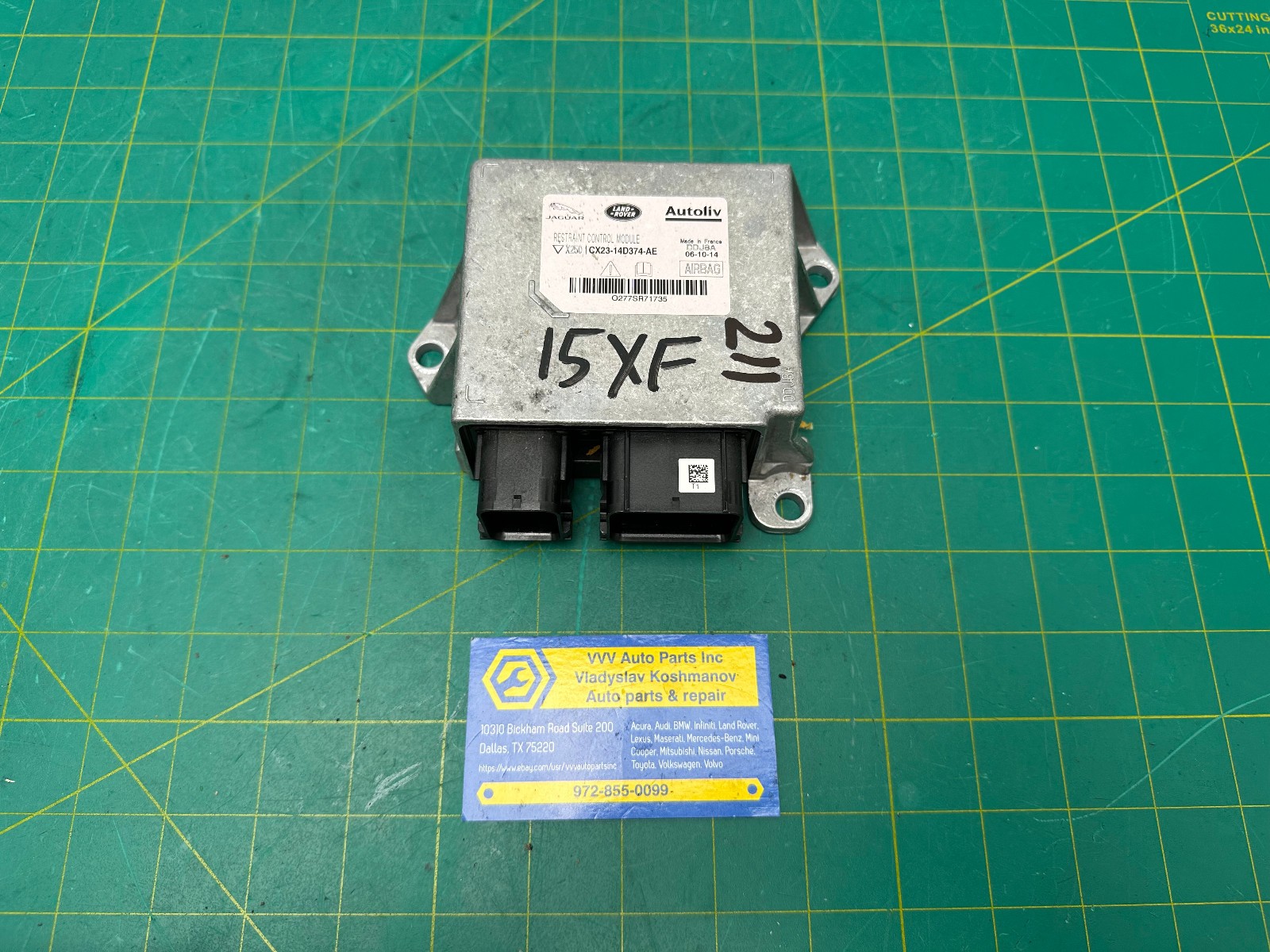 12-15 JAGUAR XF XFR SRS CONTROL MODULE COMPUTER OEM