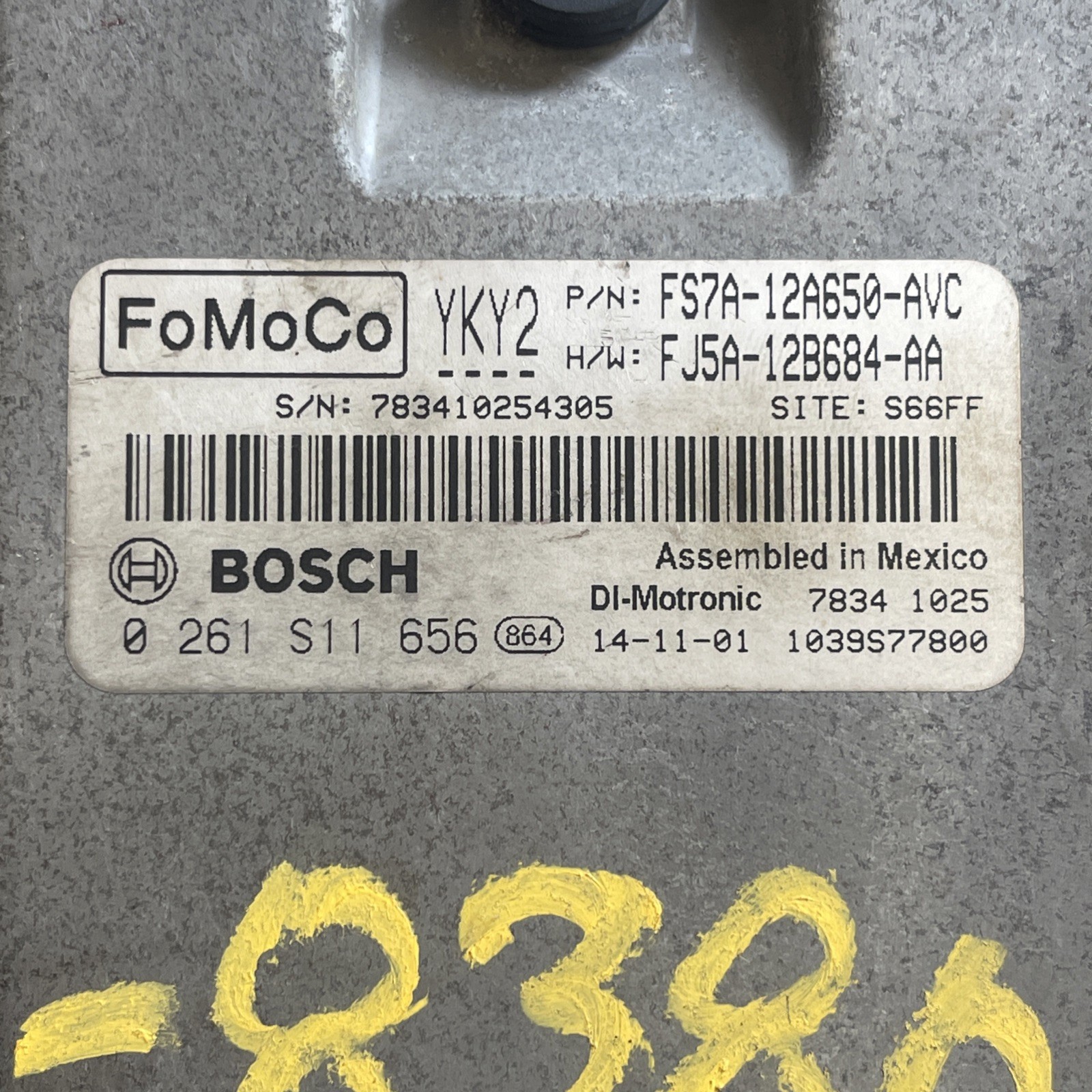 2015 Ford Fusion 2.0L FS7A-12A650-AVC Engine Control Module Unit ECU