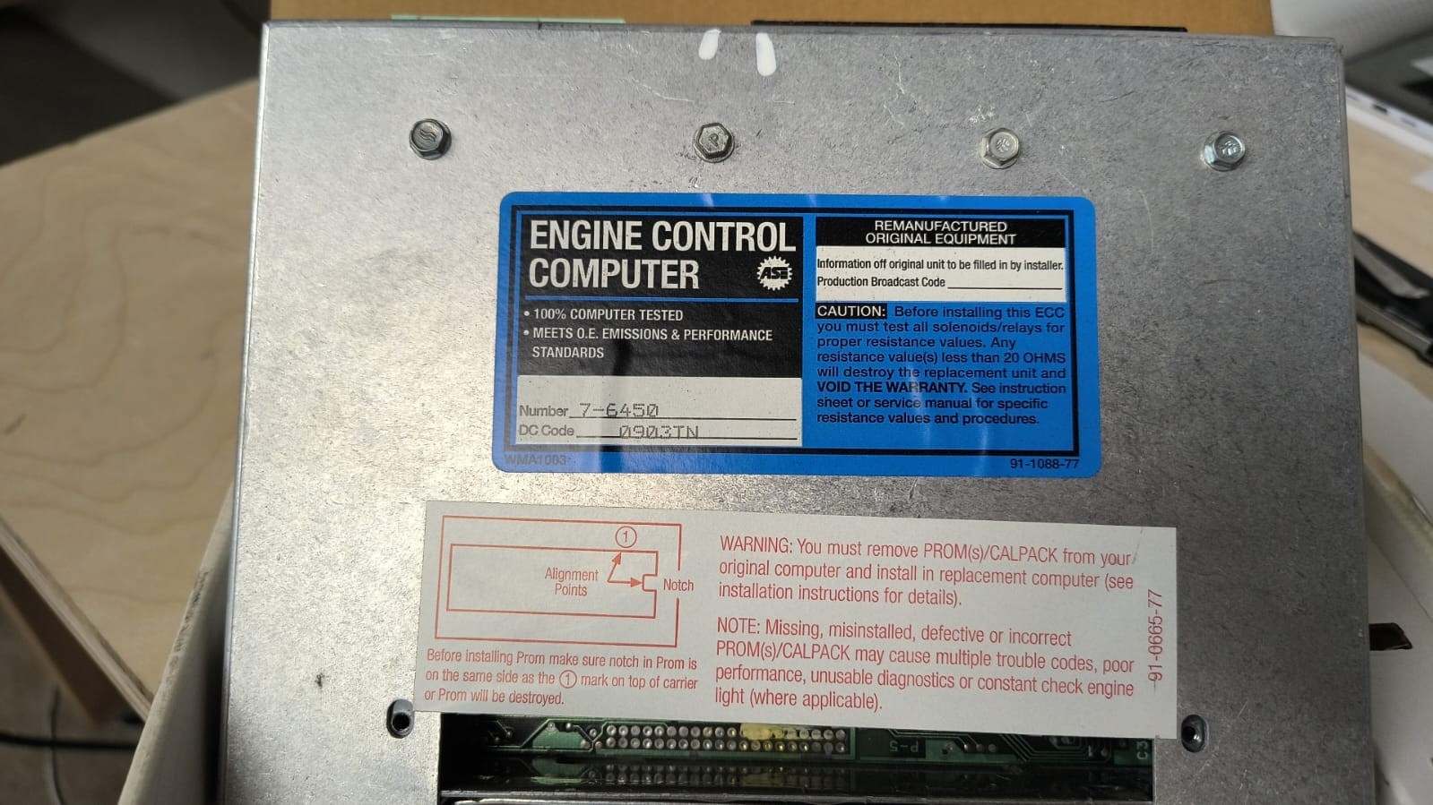 Engine Control Module (ECM) Cardone 77-6450 Reman