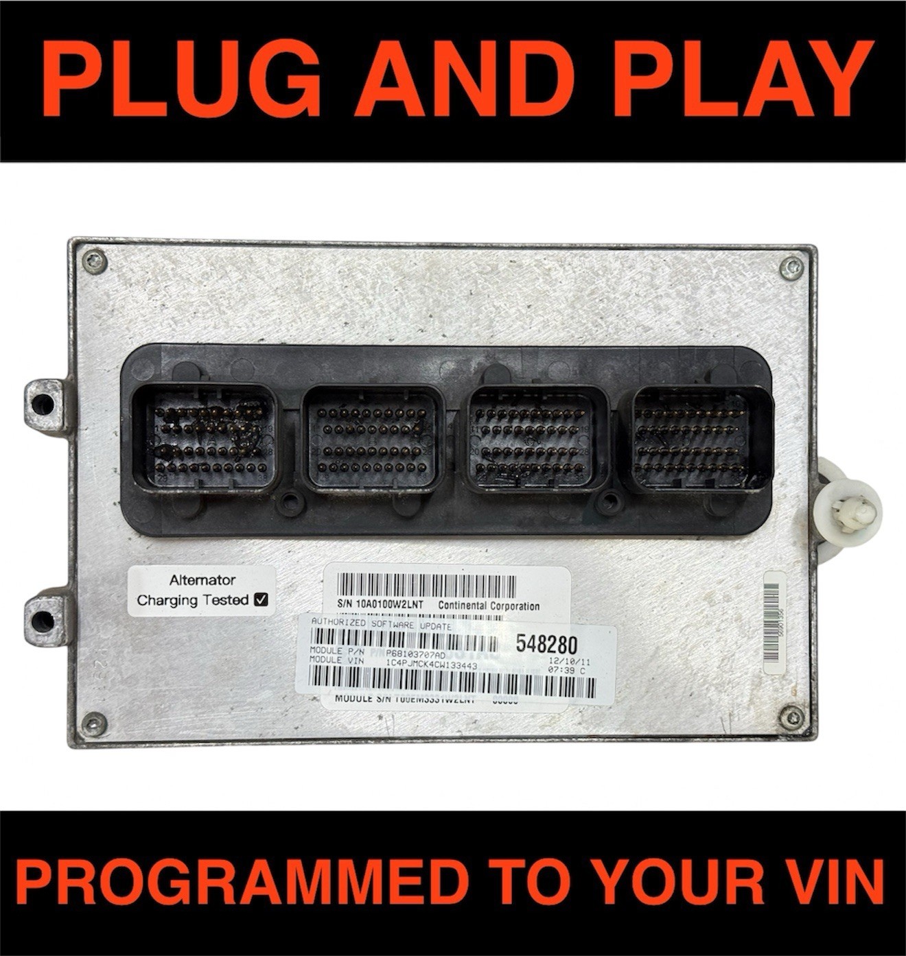 2012 Jeep Liberty 3.7L Engine Computer Module ECU ECM PCM P68103707 PROGRAMMED