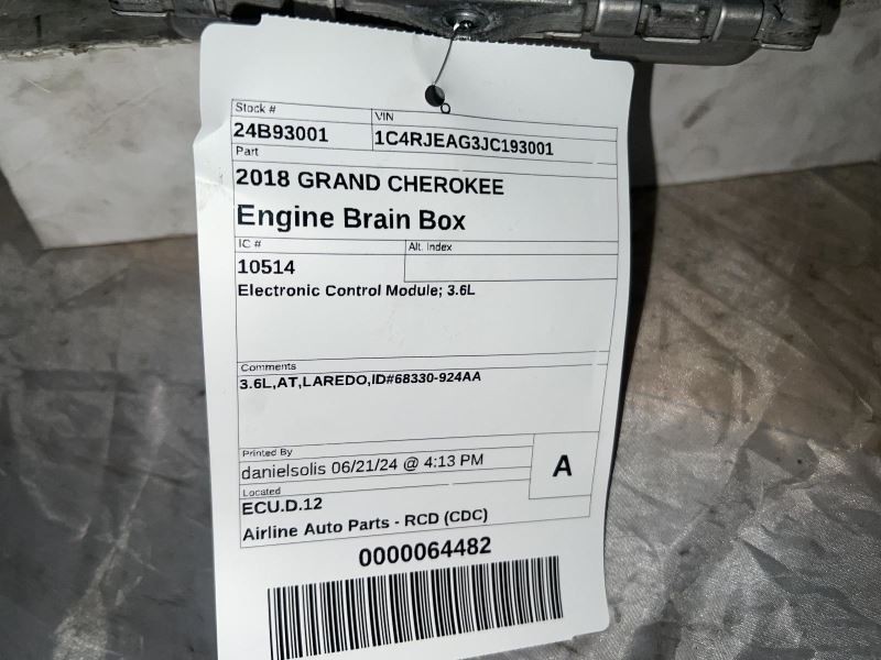Engine ECM Electronic Control Module 3.6L Fits 18-19 DURANGO 423471