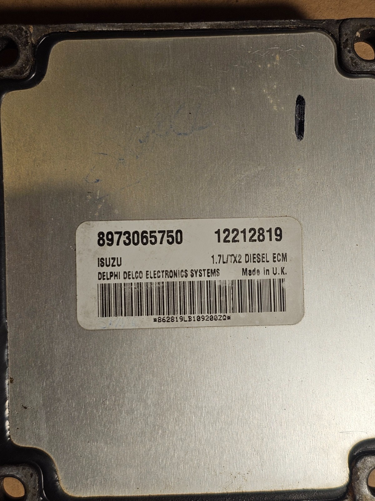 2002 VAUXHALL COMBO DIESEL ECU 12212819 IN WORKING ORDER SEE DESCRIPTION 👇