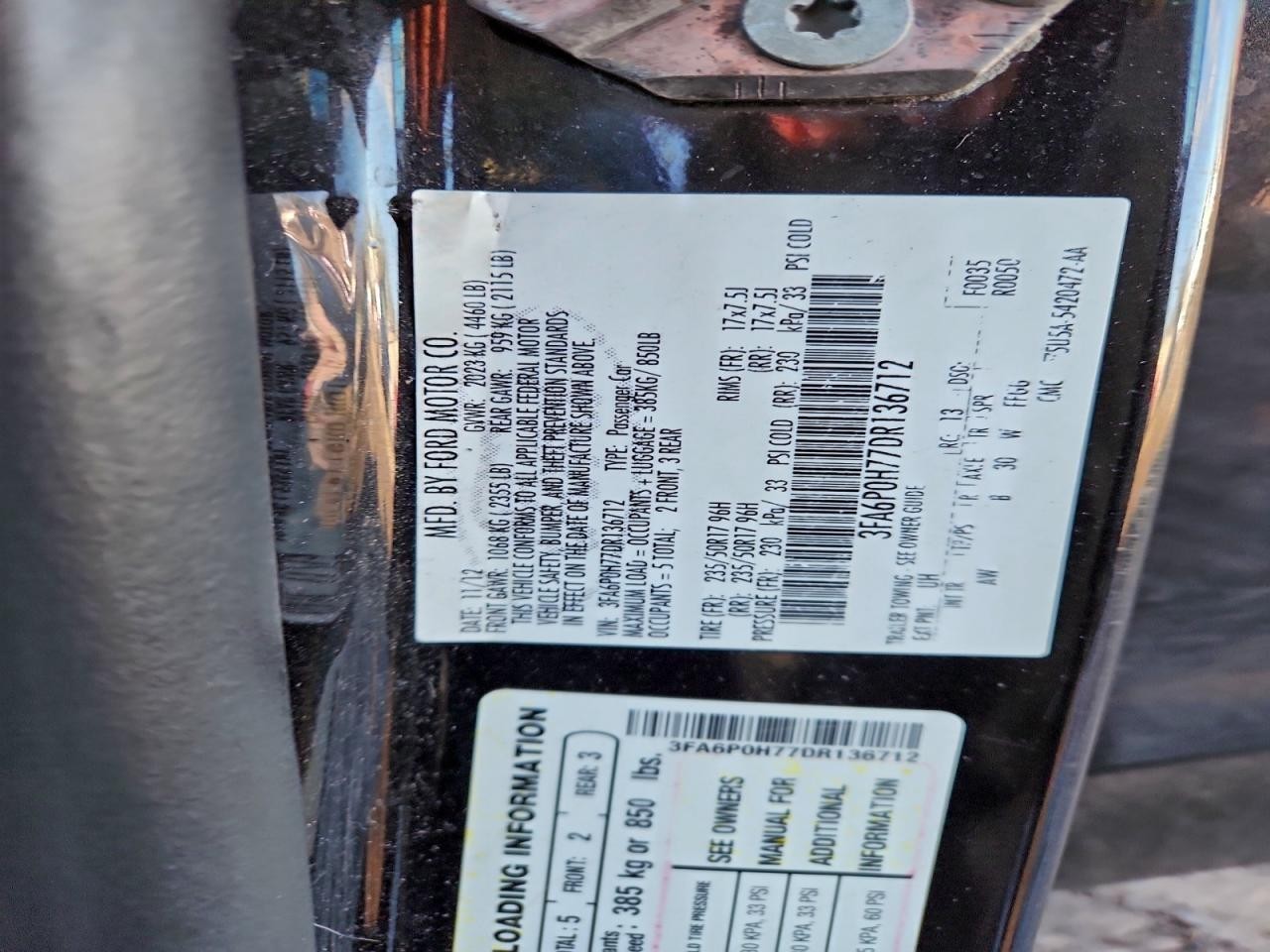 Used Engine Control Module (ECM) fits: 2013 Ford Fusion Electronic Control Modul