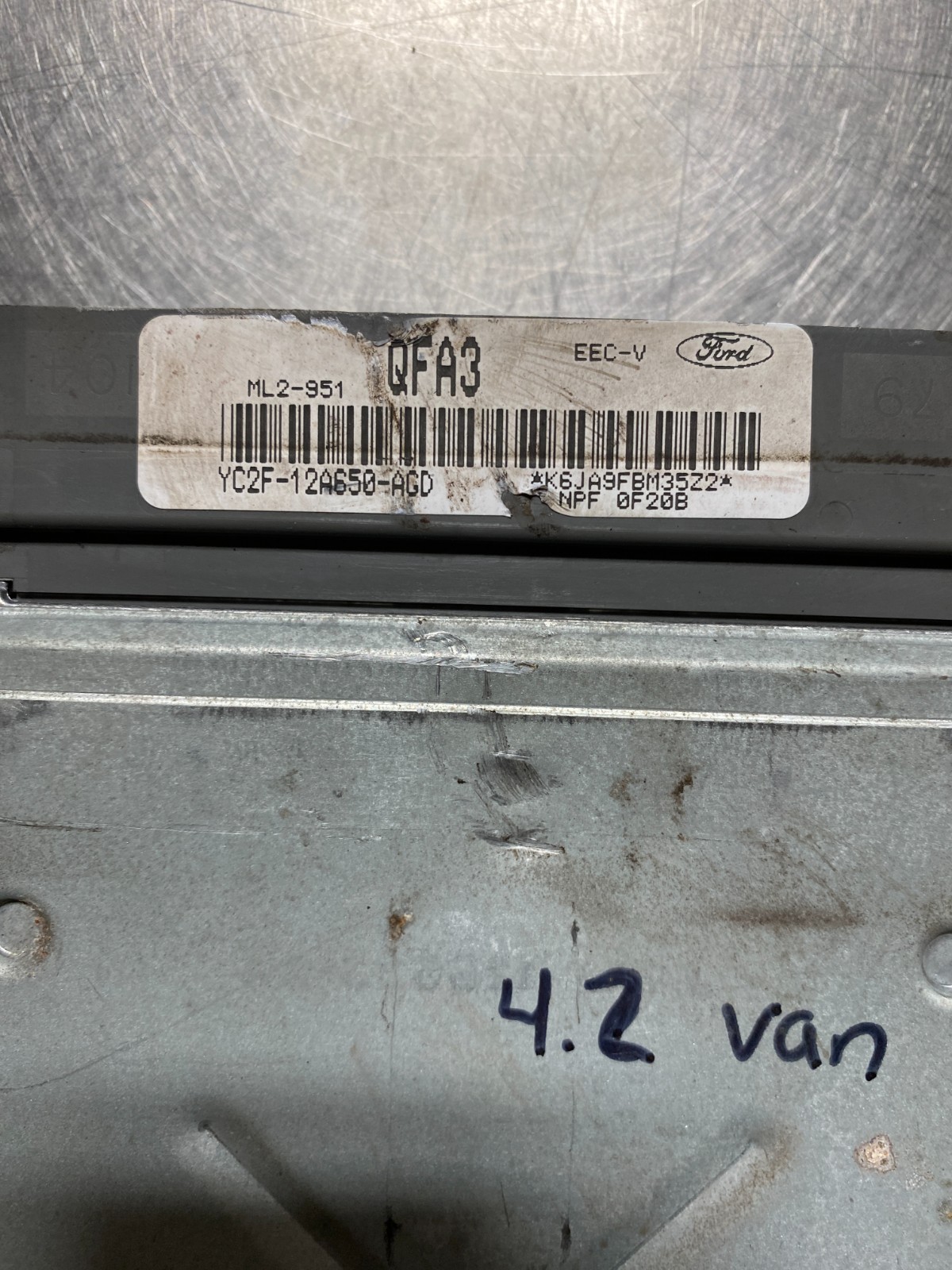 2000 Ford E250 4.2l Ecm Engine Computer Ecm Yc2f-12a650-agd