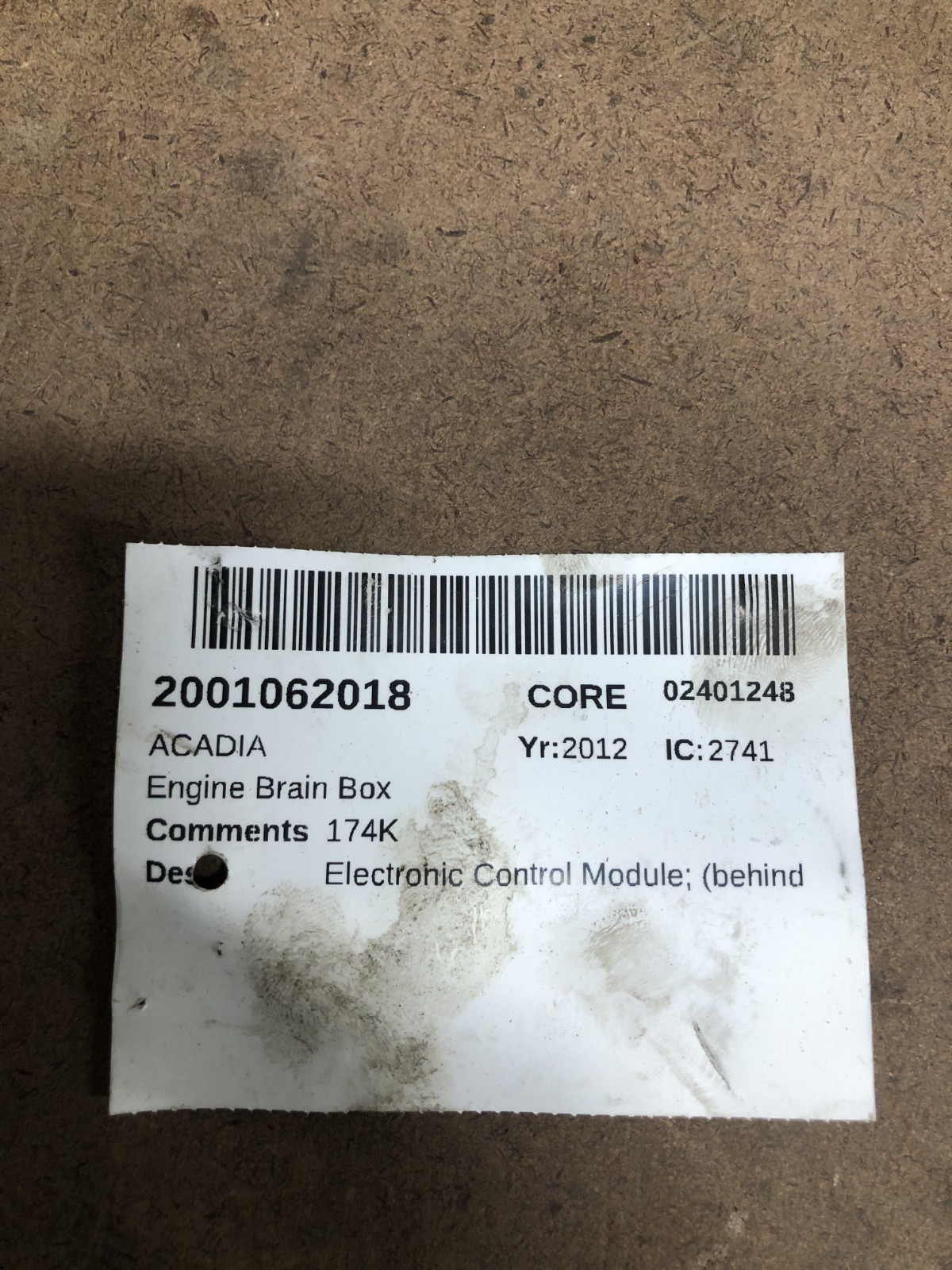 Read 12 GMC Acadia Traverse Engine Computer Control Module ECM 12648906 E39