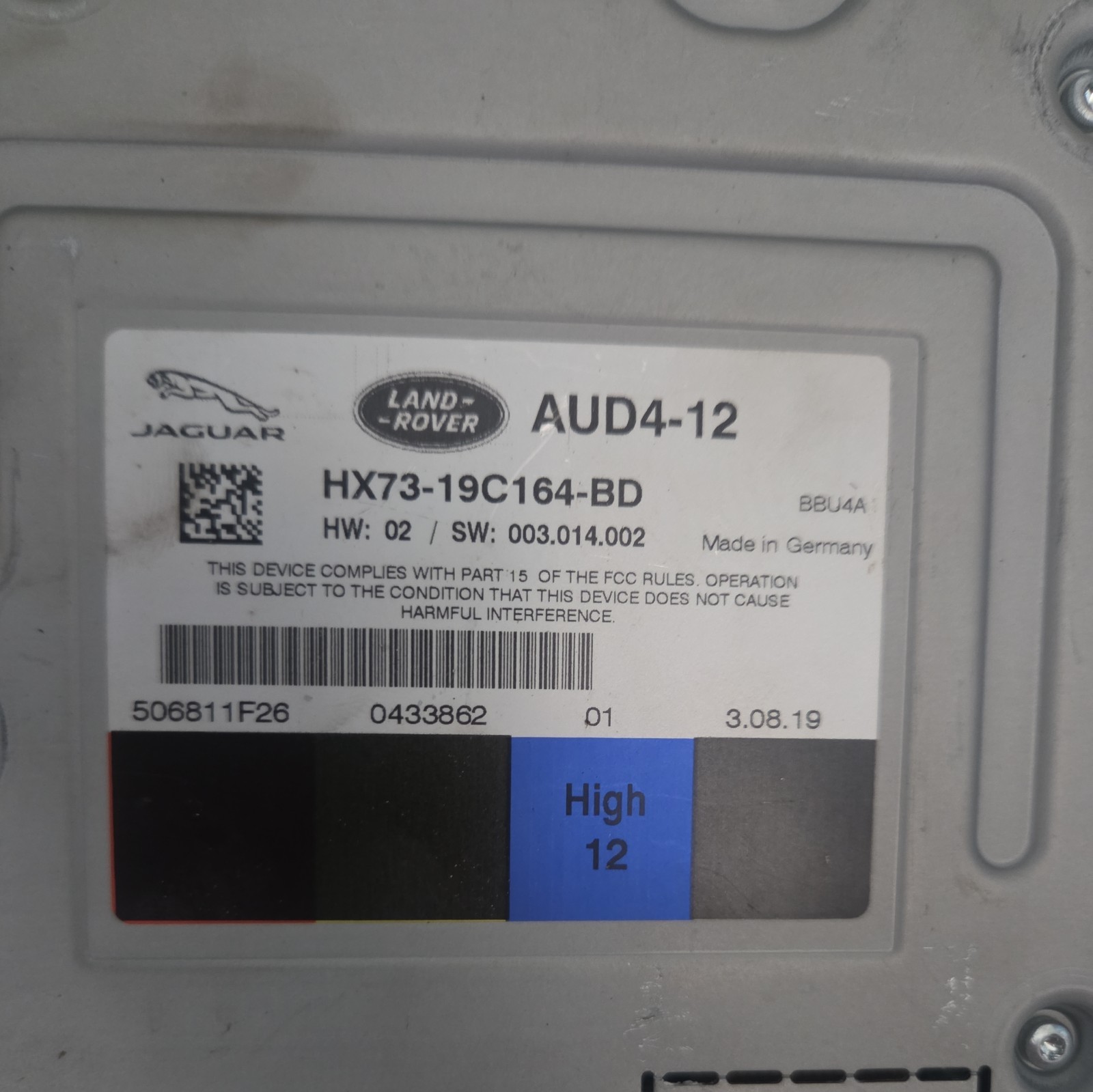 2017-2021 Jaguar F-Pace RANGE ROVER Jaguar Meridian Amplifier HX73-19C164-BD OEM