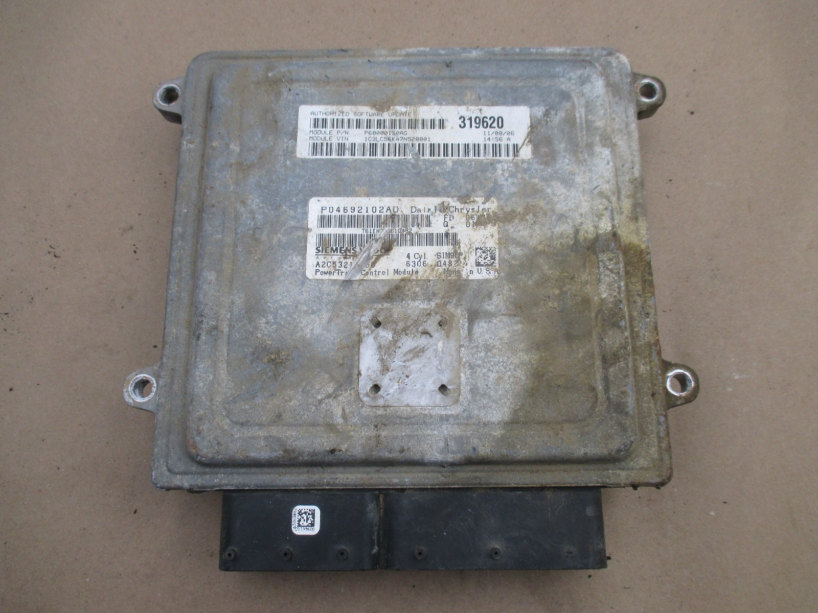 2007 DODGE AVENGER CHRYSLER SEBRING ECM ENGINE COMPUTER 68000150ag Chipped Plug