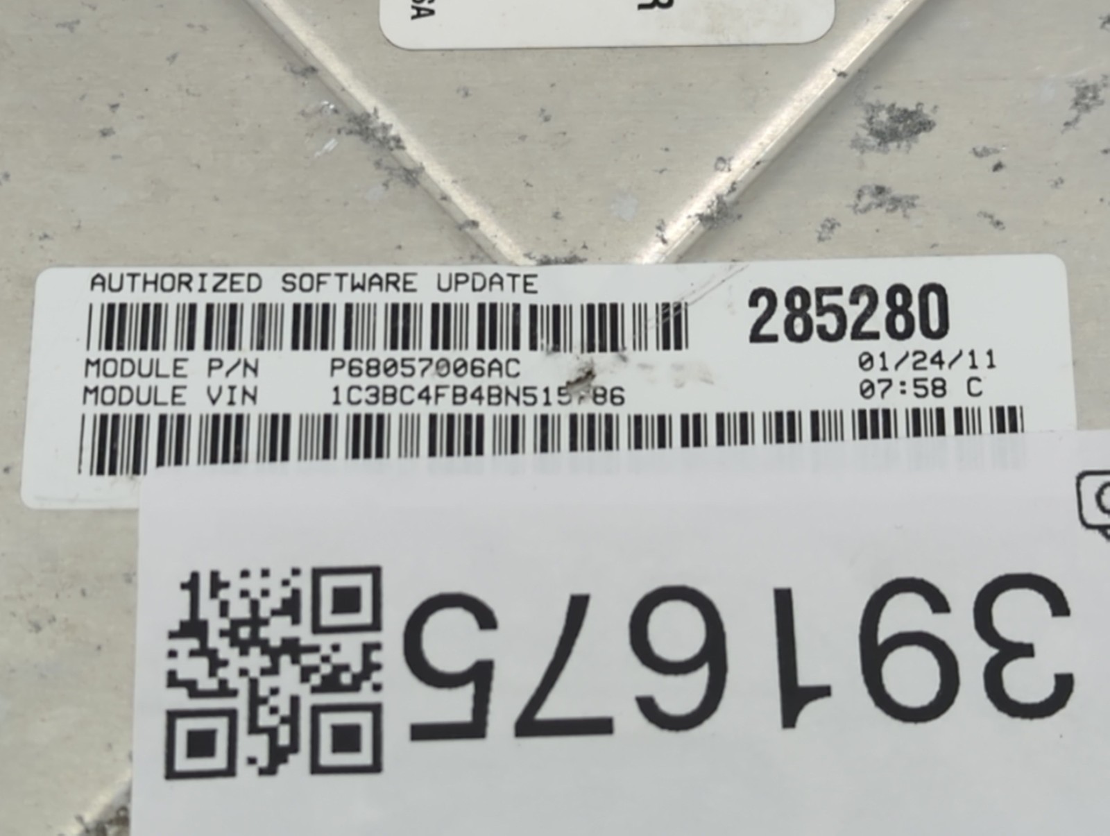 2011-2011 Dodge Avenger Engine Control Computer Ecu Pcm Ecm Pcu Oem F7ZOT