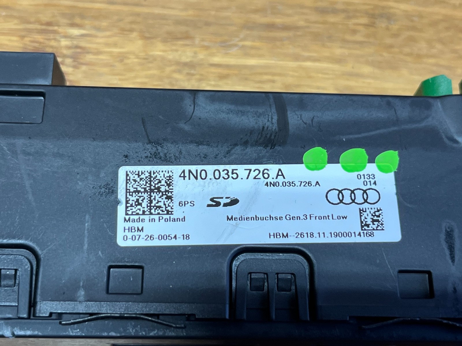 2019-2024 Audi Q7 4M Quattro Front Center Console USB Charger 4N0035726A OEM