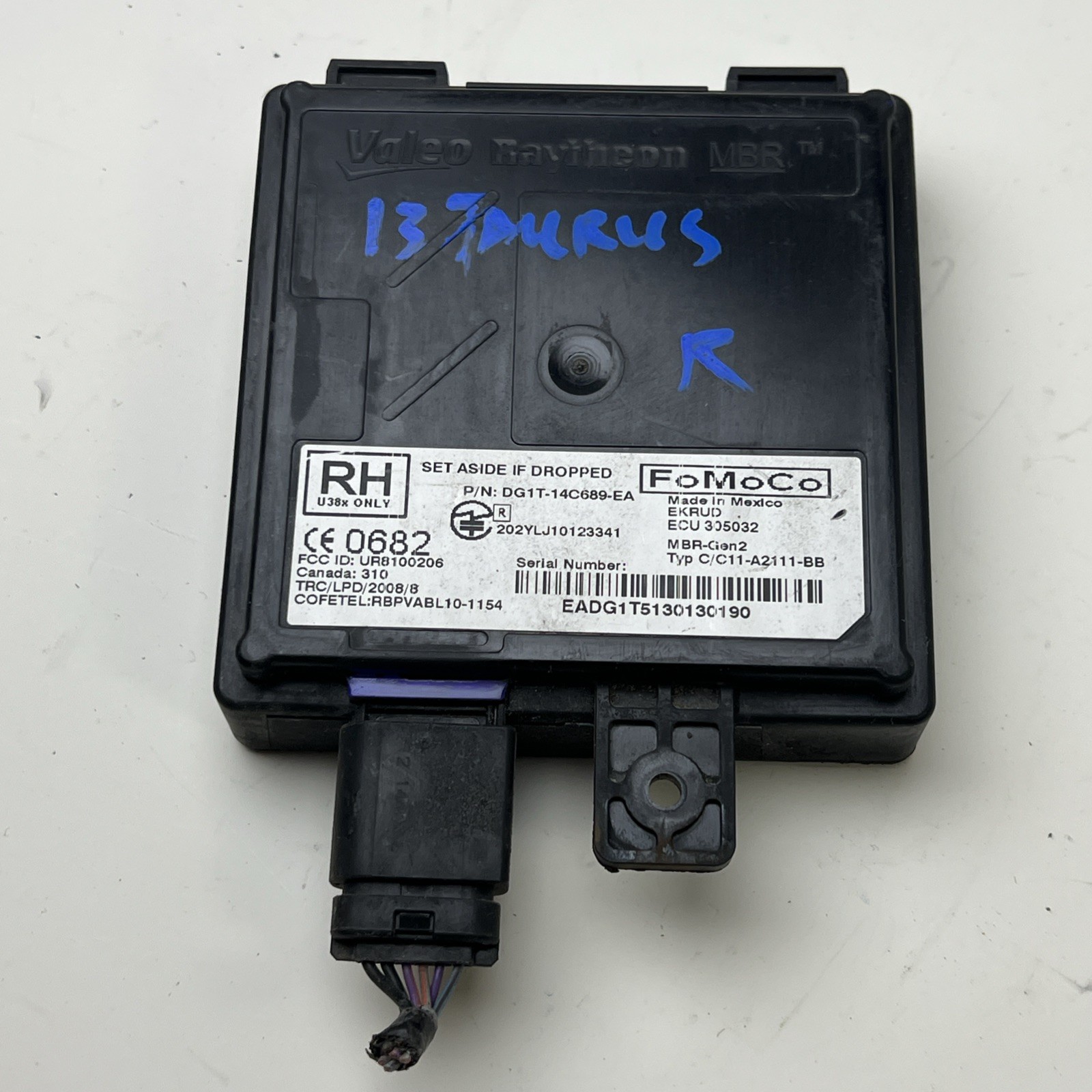 2013 FORD TAURUS BLIND SPOT RADAR SENSOR RIGFHT MODULE DG1T-14C689-EA OEM