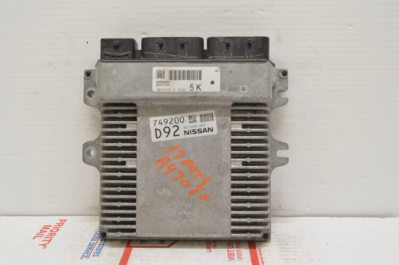 2017 17 Nissan Pathfinder QX60 BED403-300 Engine Control Module Unit Ecm I63 033