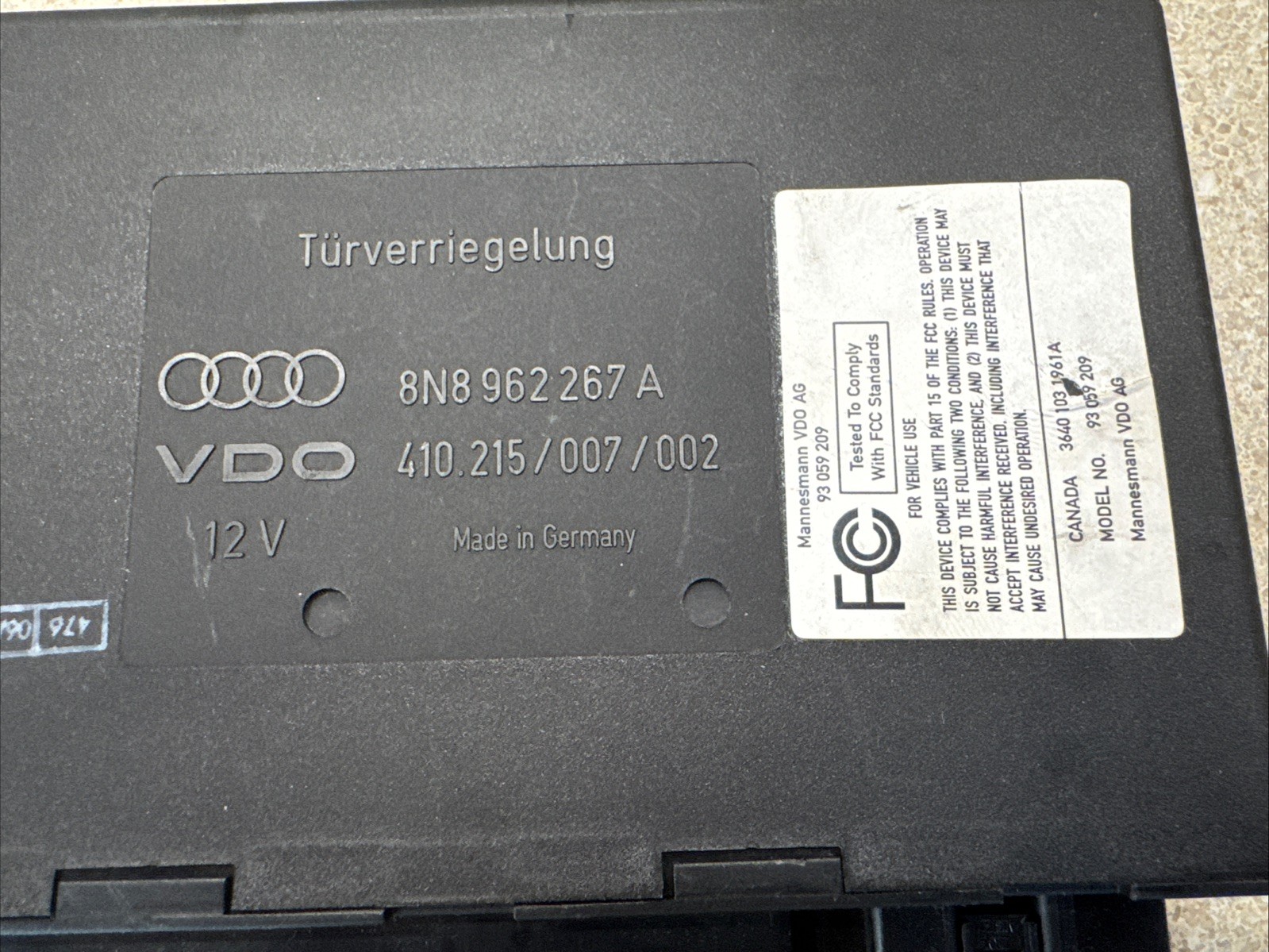 00-02 Audi TT BCM CCM Comfort Control Module w/Pigtails 8N8 962 267 A OEM Tested