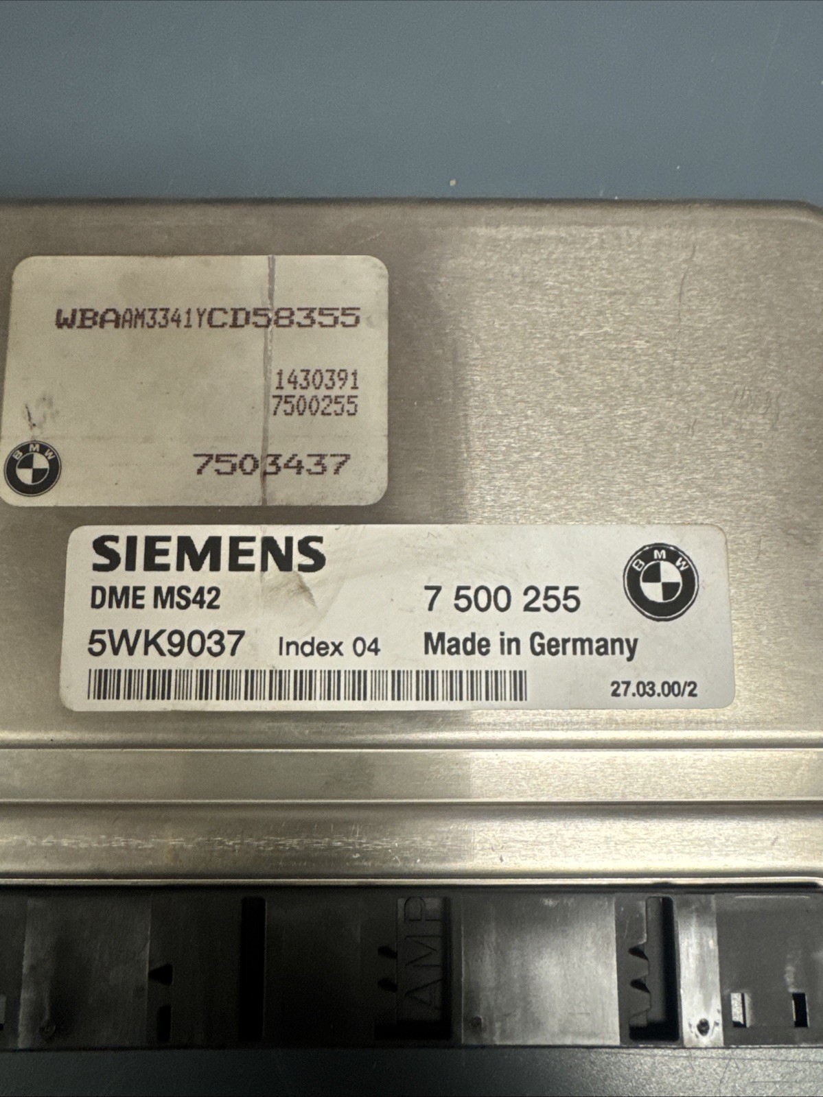 1999-2001 Bmw E39 E46 Engine Computer Control Module ECU ECM Oem 5WK9037 7500255