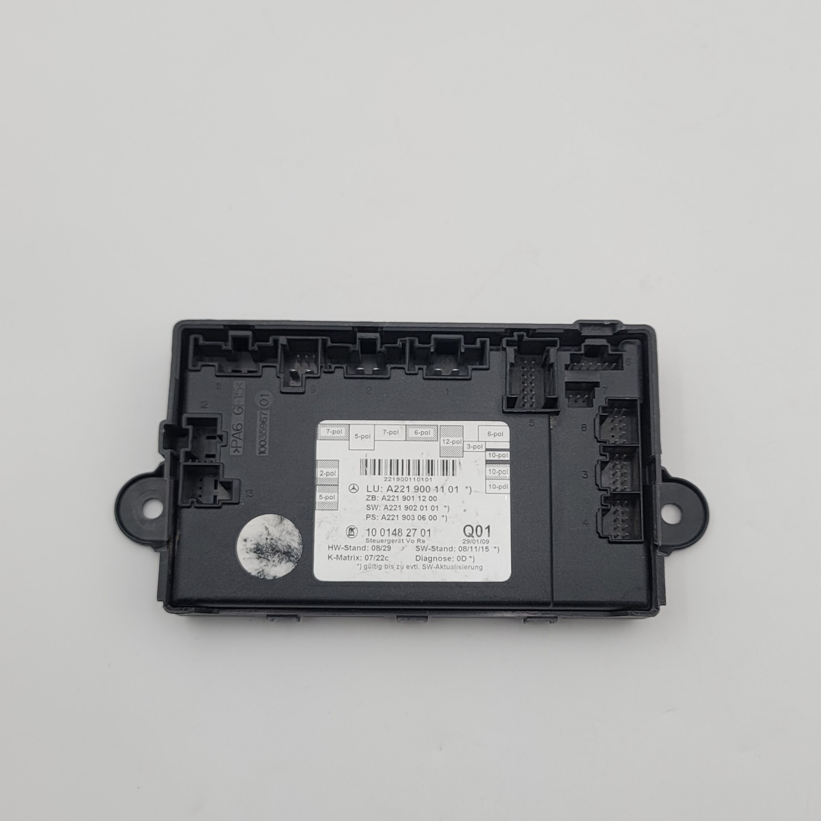 2007 – 2013 Mercedes W221 S400 S550 Rear Side Door Control Unit A2219001101
