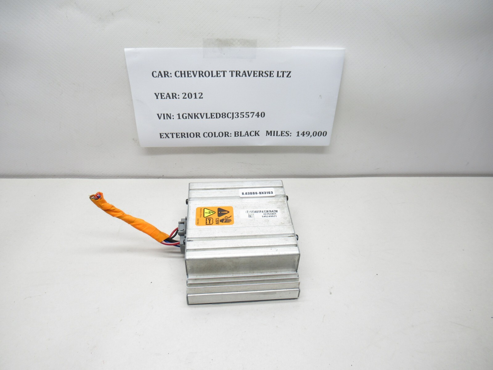 2010-2019 Chevy Traverse Power Inverter/Converter Module GM OEM 13599326 Used