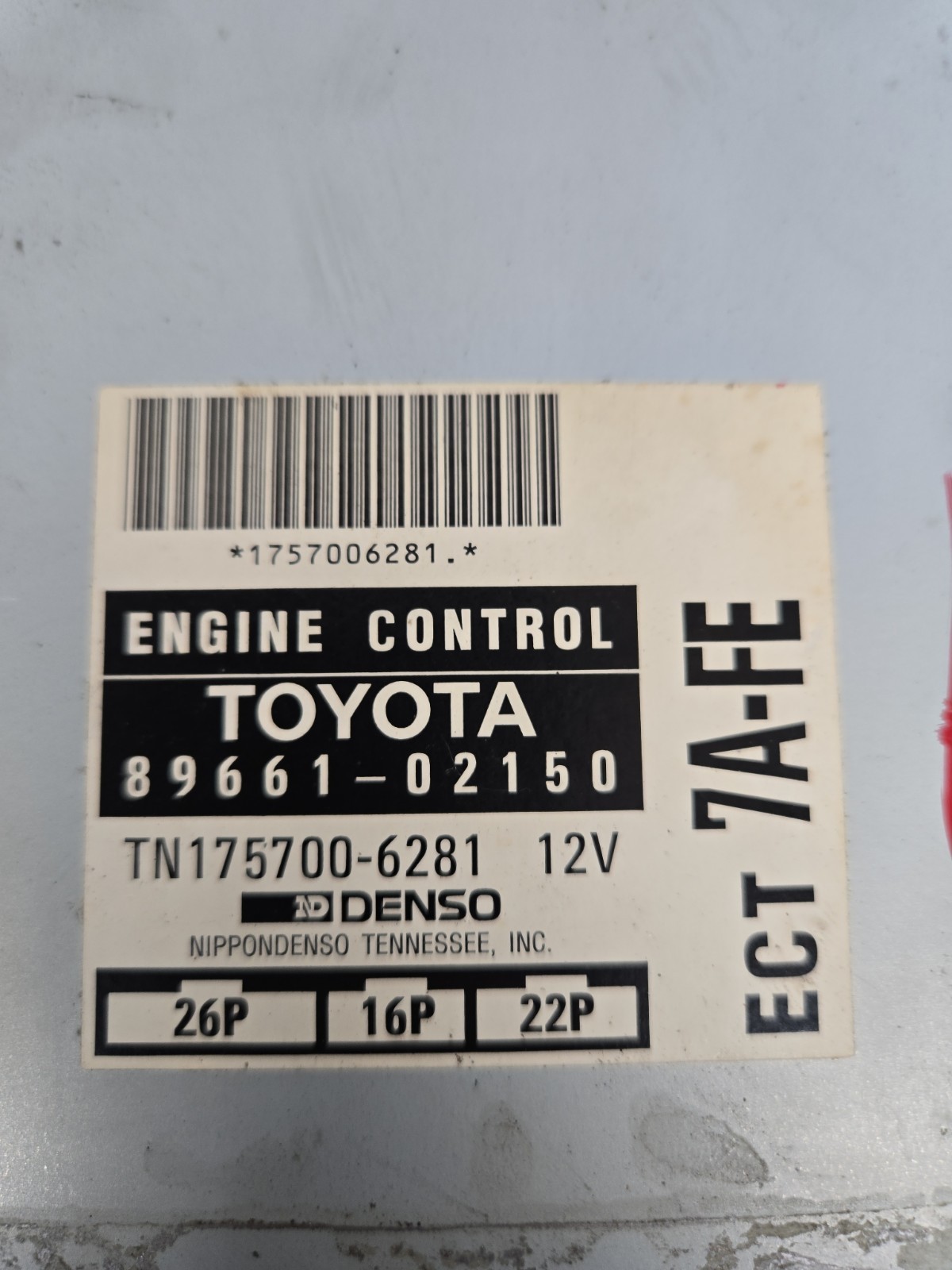 1995 TOYOTA COROLLA 89661-02150 ENGINE CONTROL MODULE ECU ECM PCM OEM UNIT 7A-FE