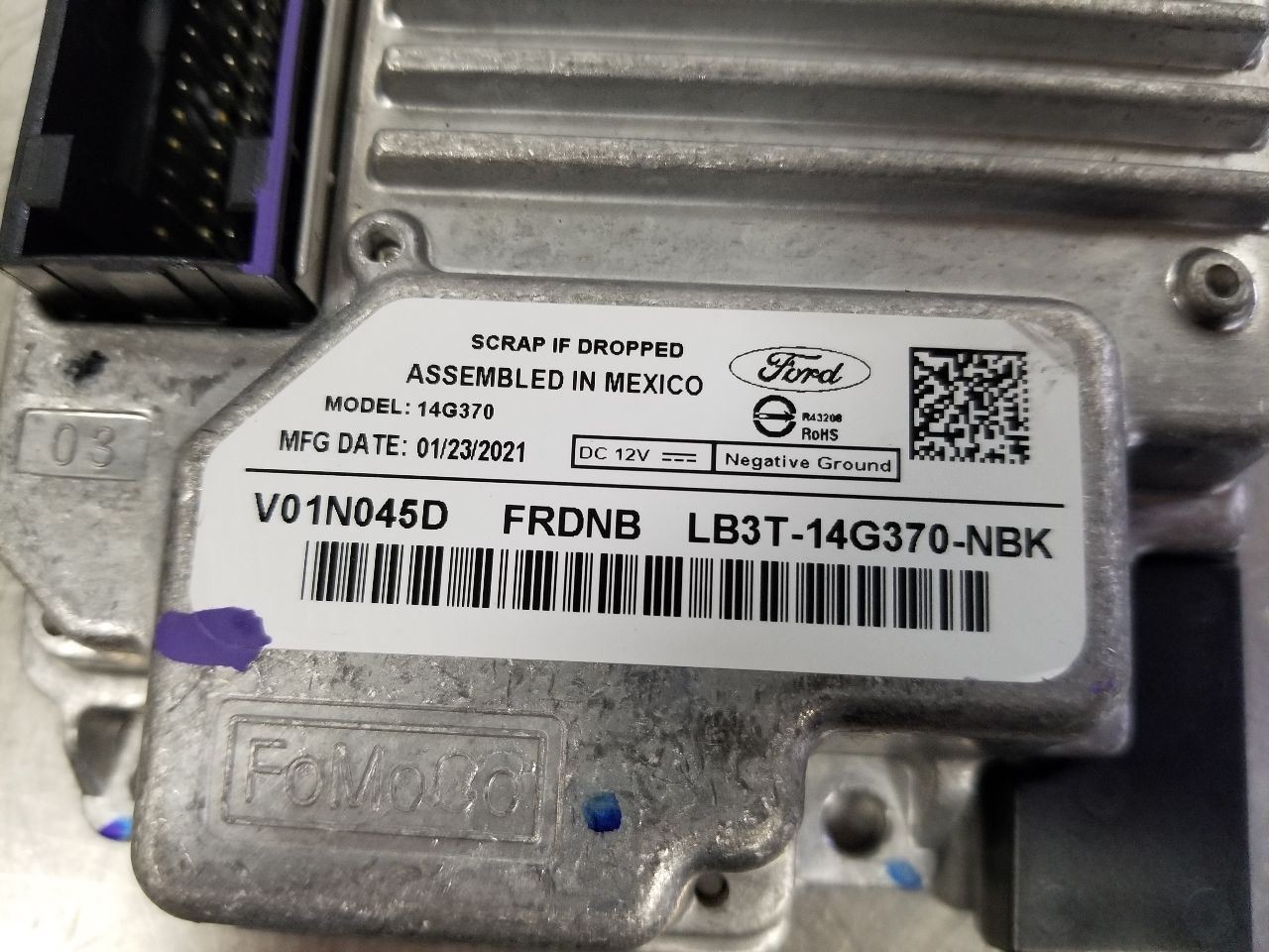 21 2021 FORD RANGER SXT SYNC CONTROL MODULE LB3T14G370NBK