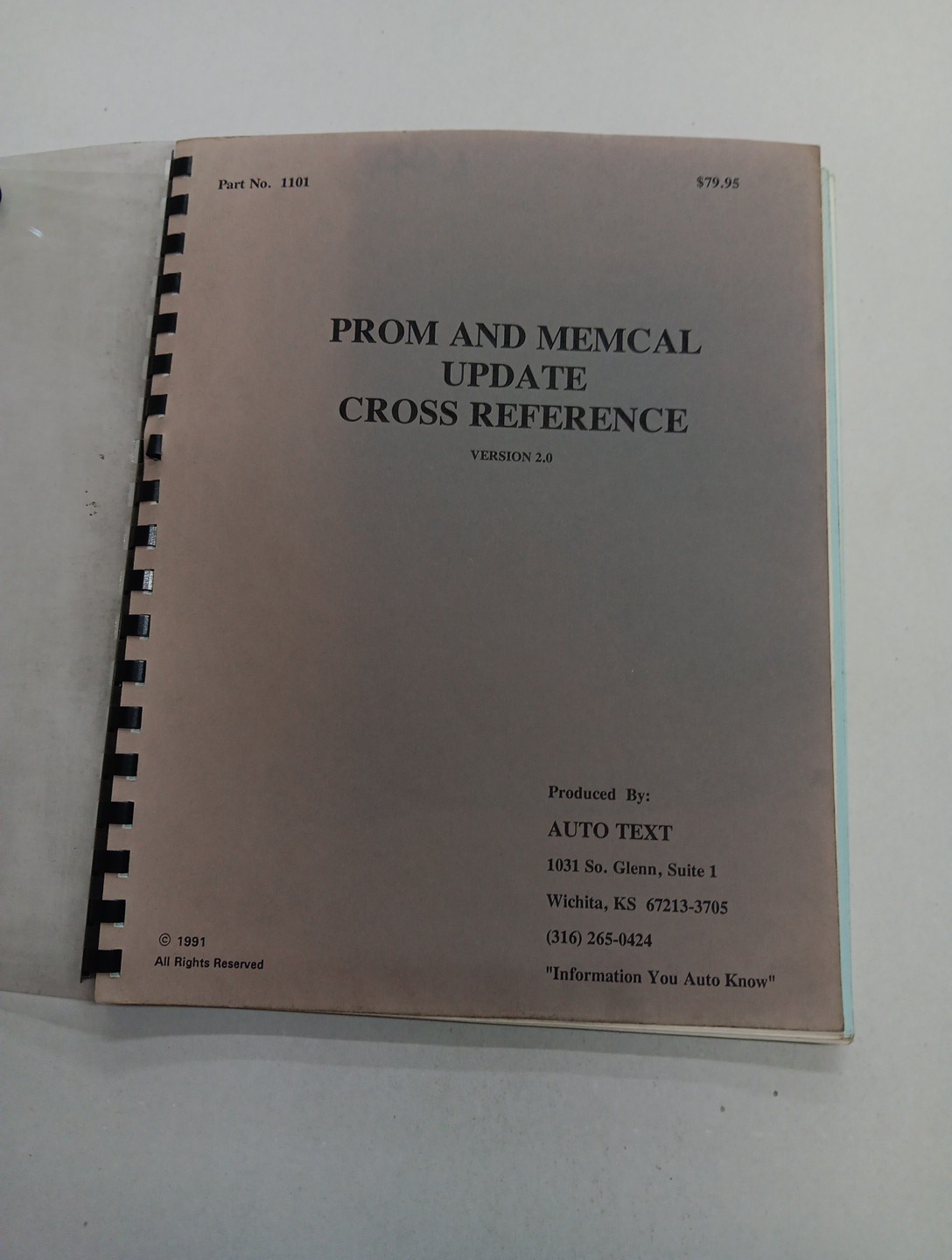 Prom Chip Memcal Update Cross Reference Guide Manual
