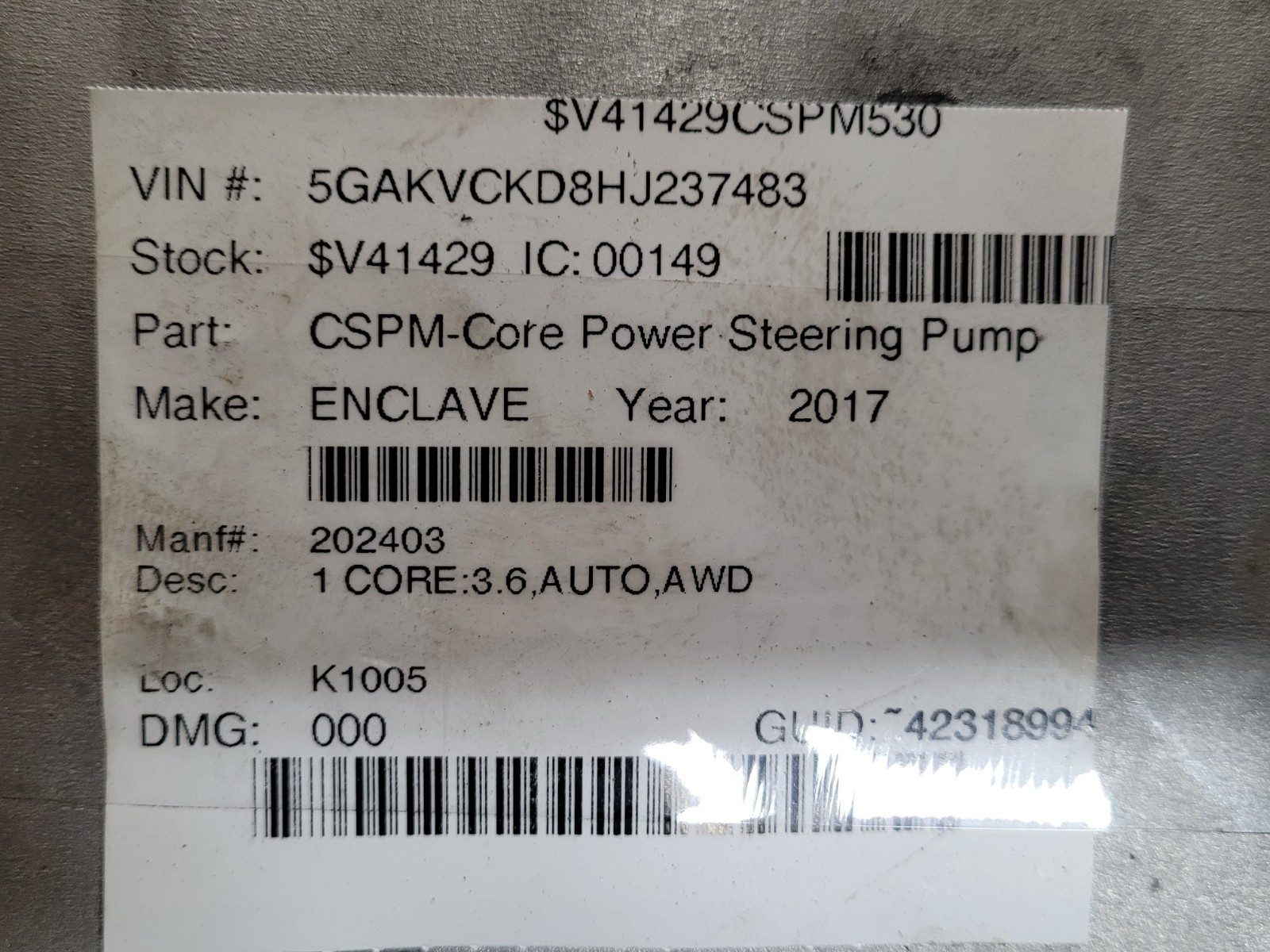 2017 Buick Enclave 3.6L & More GM Engine Control Module ECM PCM OEM 12667002 *J