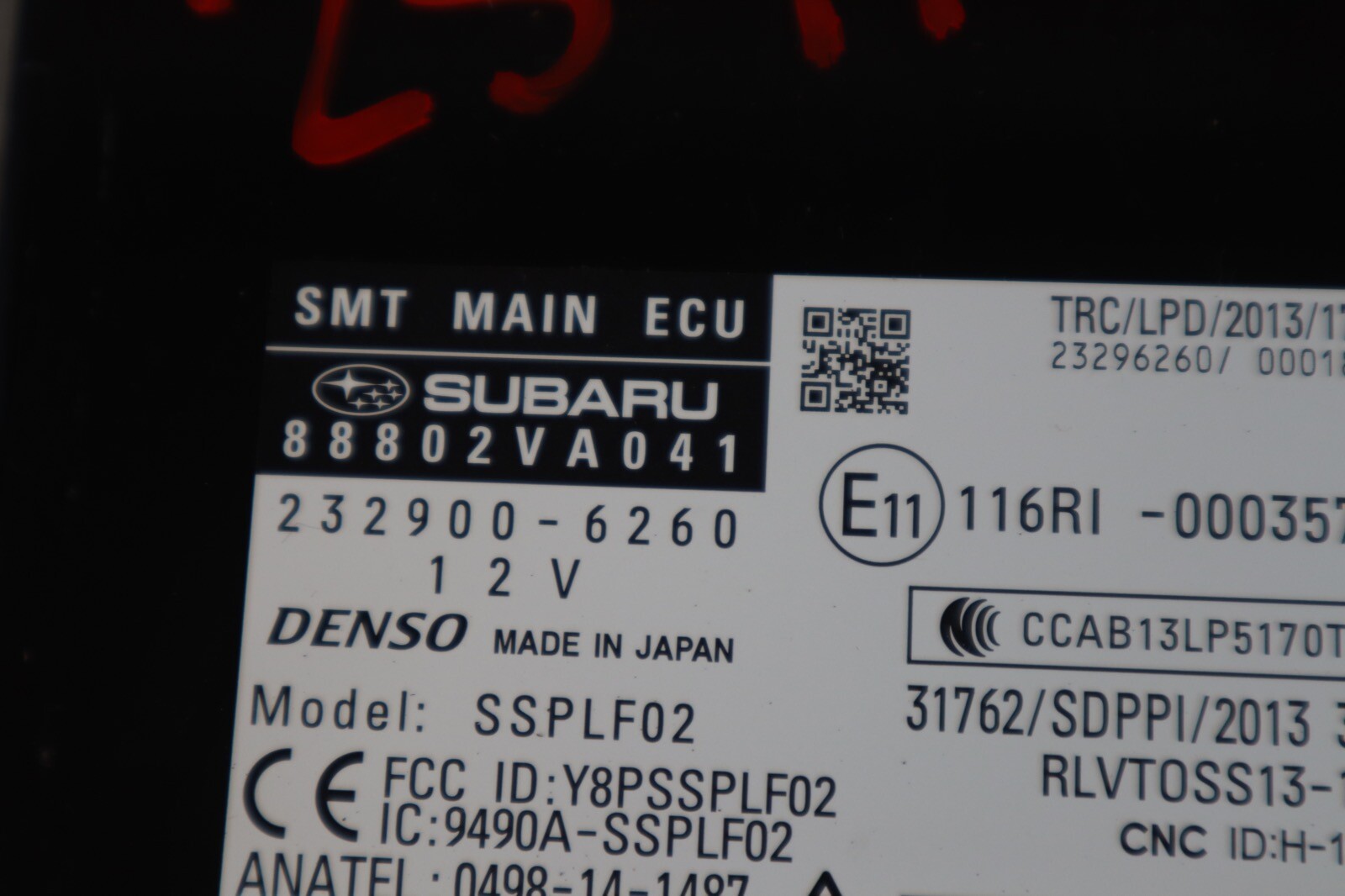 2018 SUBARU WRX STI SEDAN LIMITED OEM 6SPD ECU IGNITION & IMMOBILIZER #2541
