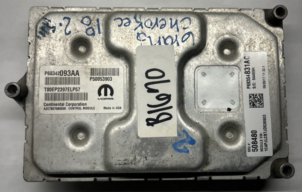 2016-2018 JEEP CHEROKEE ENGINE CONTROL UNIT ECU P68342093AA MODULE B1670