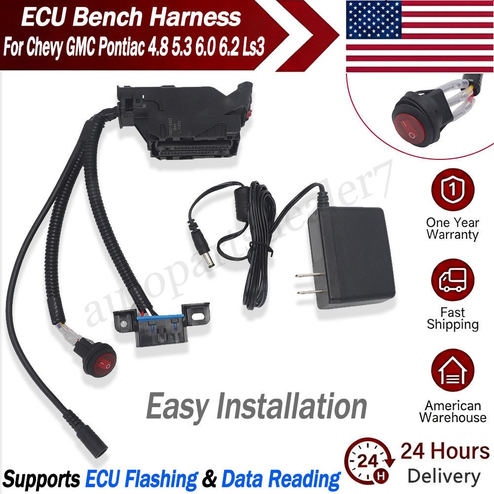 Gen 4 IV LSx E38 58x ECM ECU Bench Harness For Chevy GM GMC 4.8 5.3 6.0 6.2 Ls3