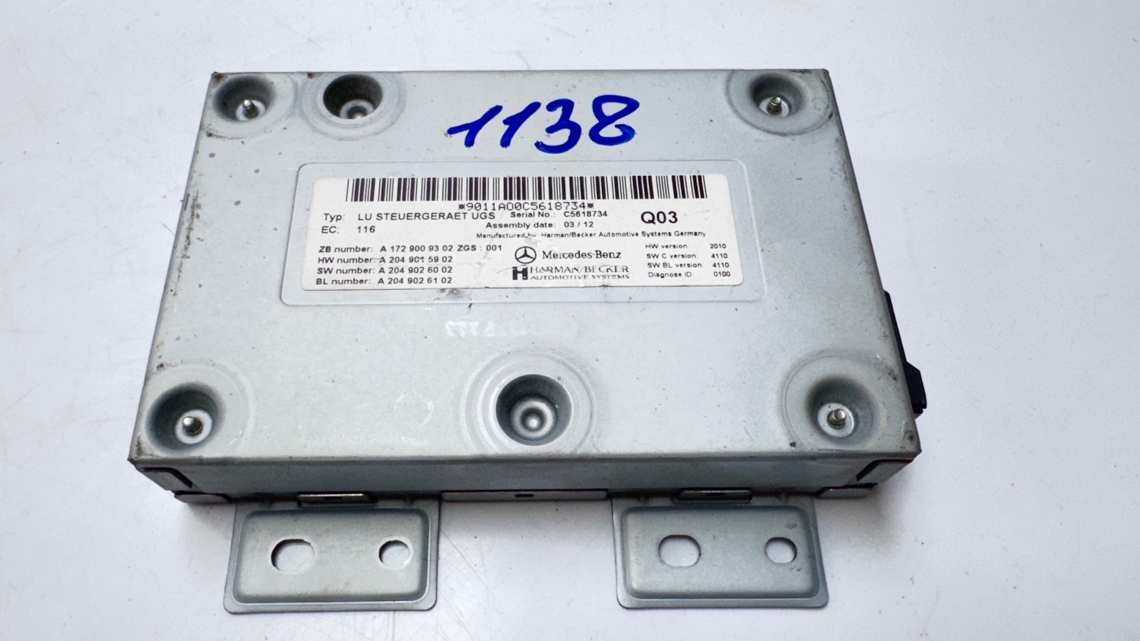 MERCEDES E CLASS W212 MEDIA INTERFACE CONTROL MODULE ECU A1729009302 2012