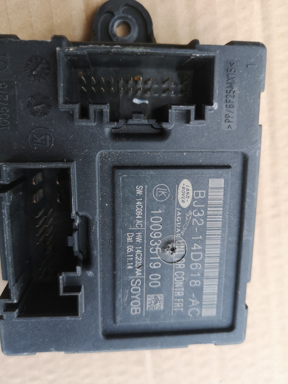 JAGUAR XF 2015 X250 FRONT DRIVER RIGHT DOOR CONTROL MODULE ECU BJ32-14D618-AC
