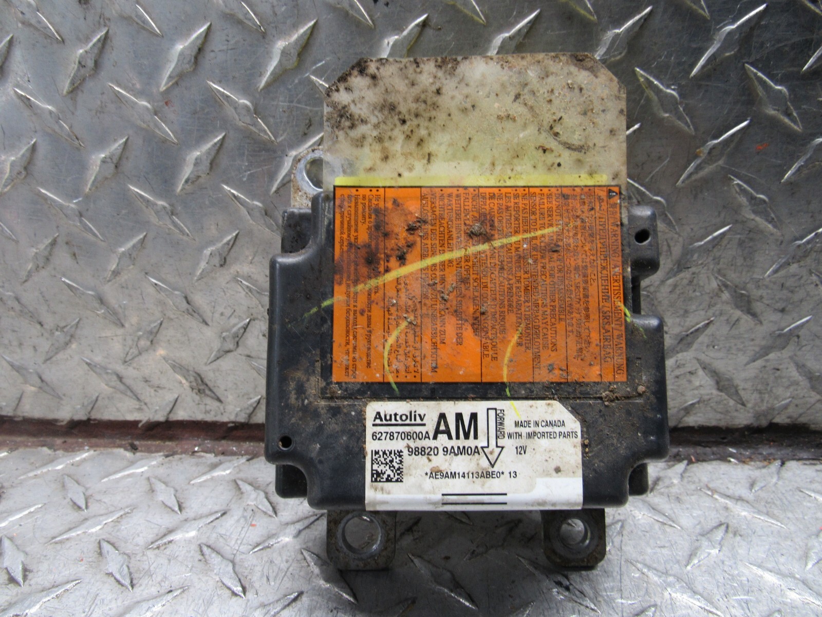 2014 NISSAN SENTRA CONTROL MODULE AUTOLIV 98820 9AM0A